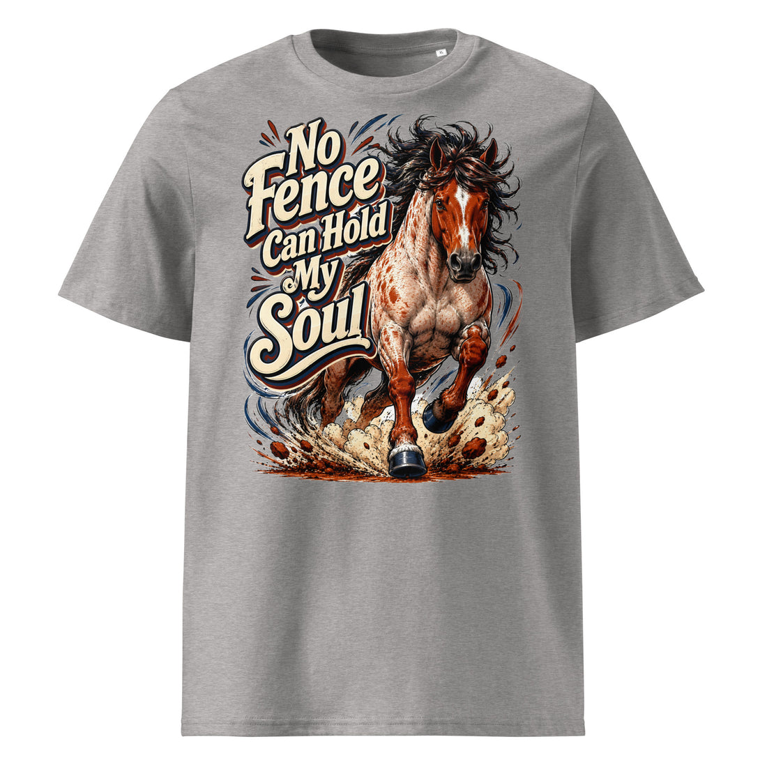 No Fence Can Hold My Soul Horse Organic Tee – Ultimate Horse Lovers Edition by printfluence.net