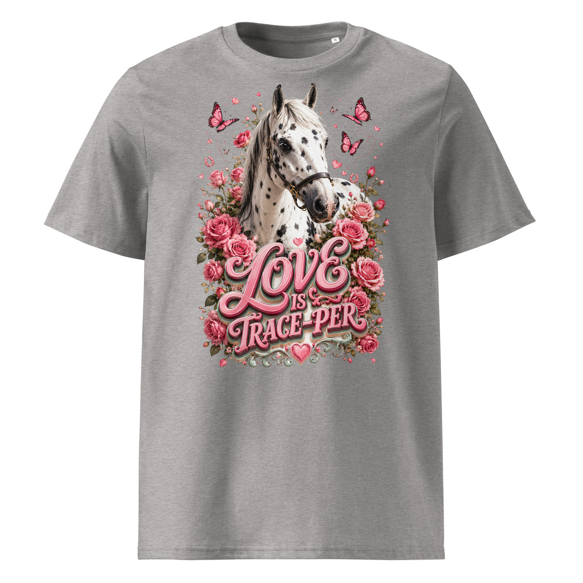 Horse Lovers: Appaloosa Floral Heart - Organic Cotton Tee by printfluence.net