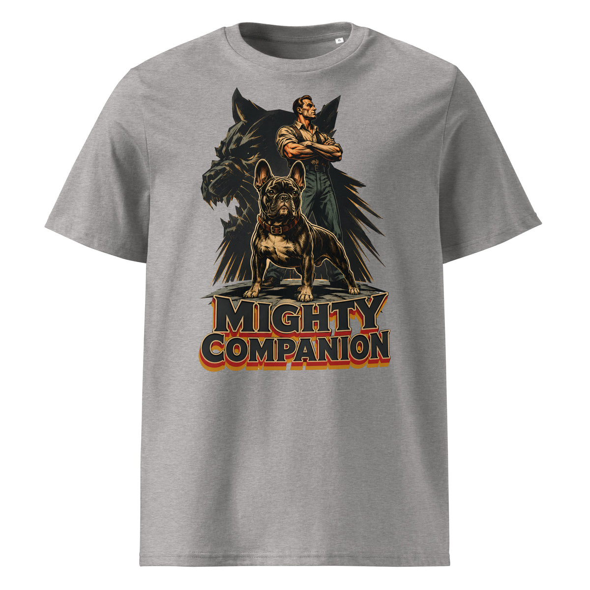 Mighty Companion Frenchie Tee - Organic French Bulldog Lovers T-Shirt T-15 by printfluence.net