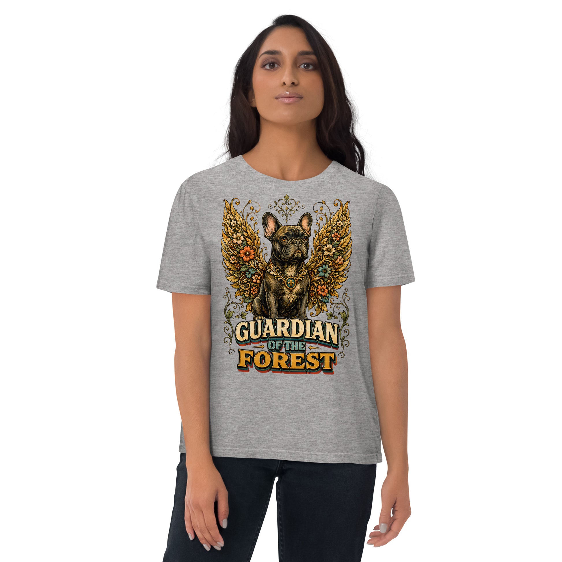 French Bulldog Guardian of the Forest T-Shirt – Premium Organic Cotton Tee for Frenchie Lovers T-15 by printfluence.net