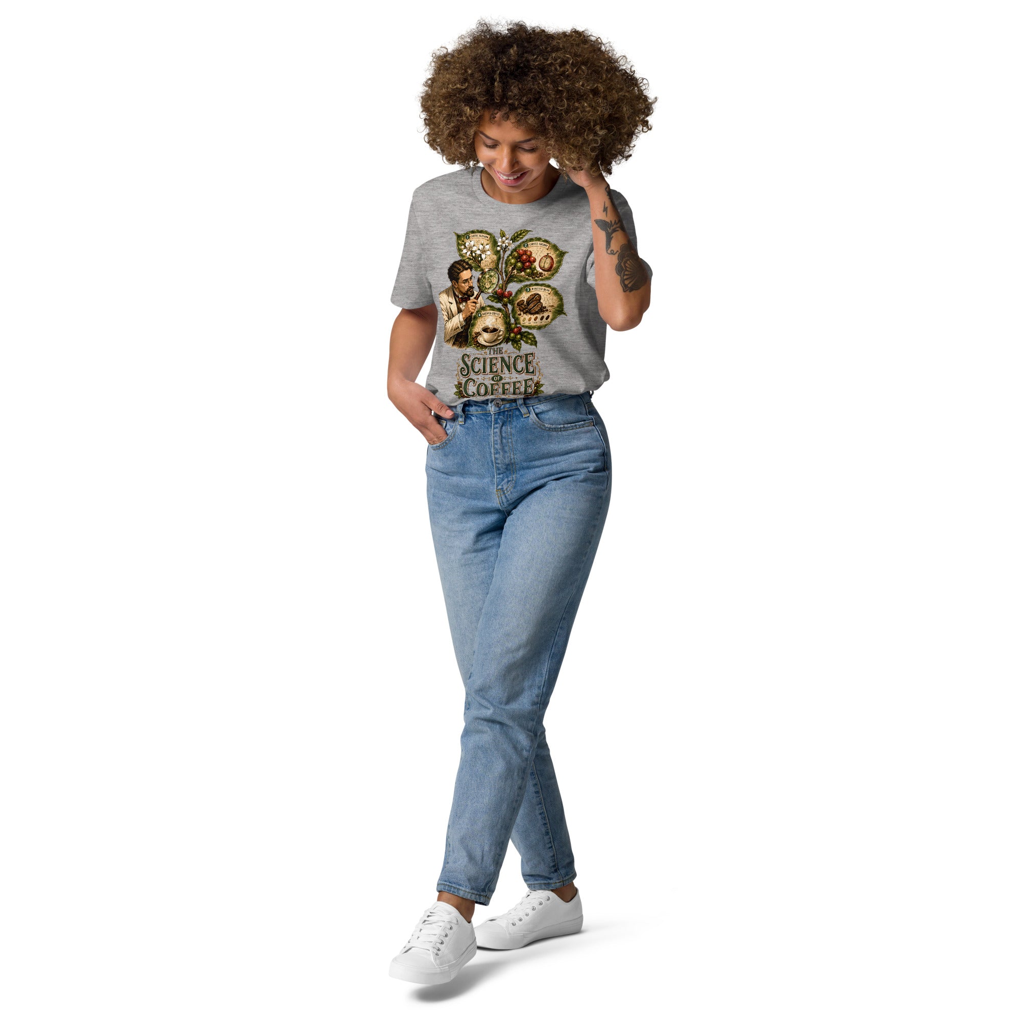 Coffee Lovers Unisex Organic Cotton T-shirt The Science of Coffee – Educational Botanical Graphic Tee by printfluence.net