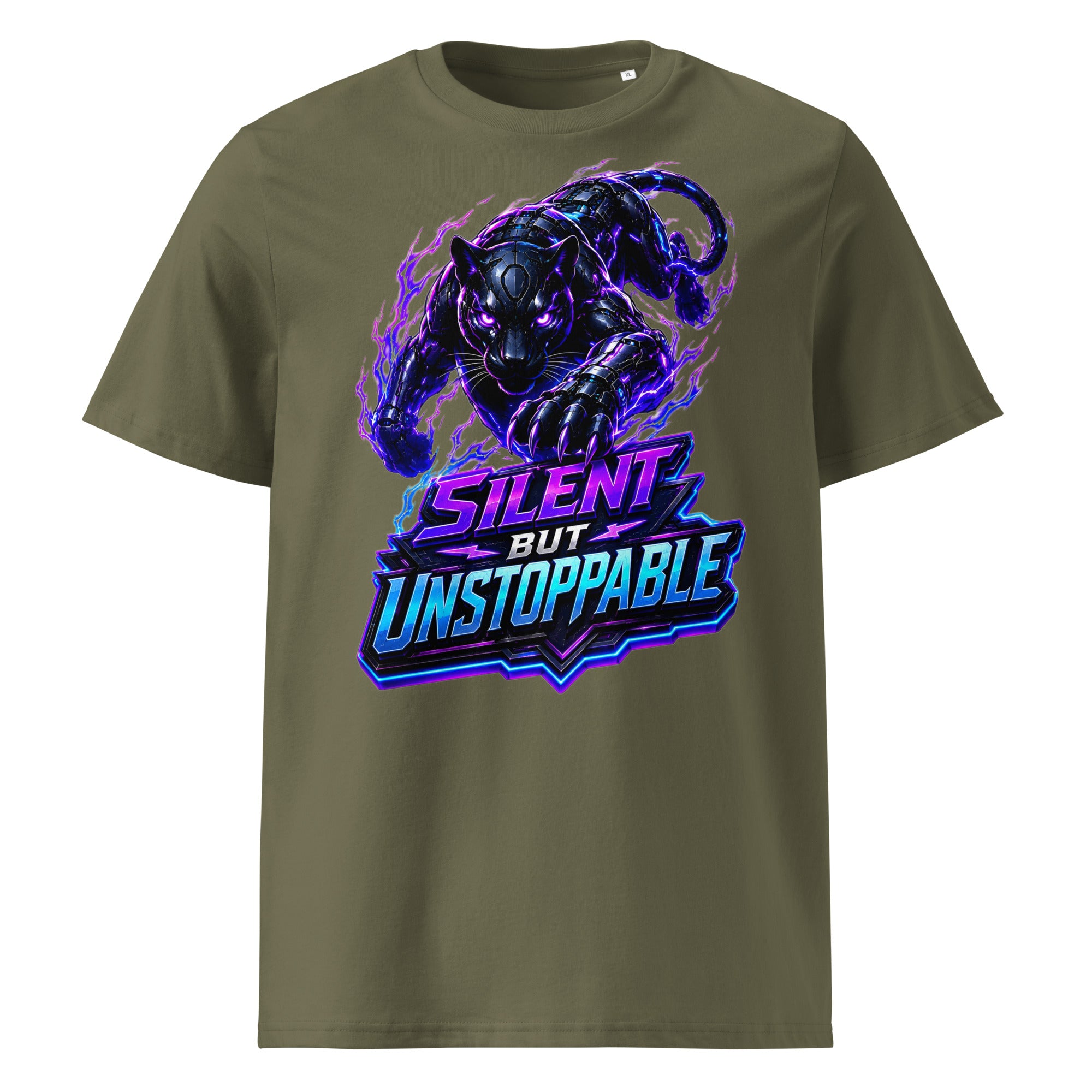 Unisex Organic Cotton Creator 2.0 T-Shirt - Elite Cyber Panther Silent But Unstoppable - Premium Techwear Futuristic Design by printfluence.net