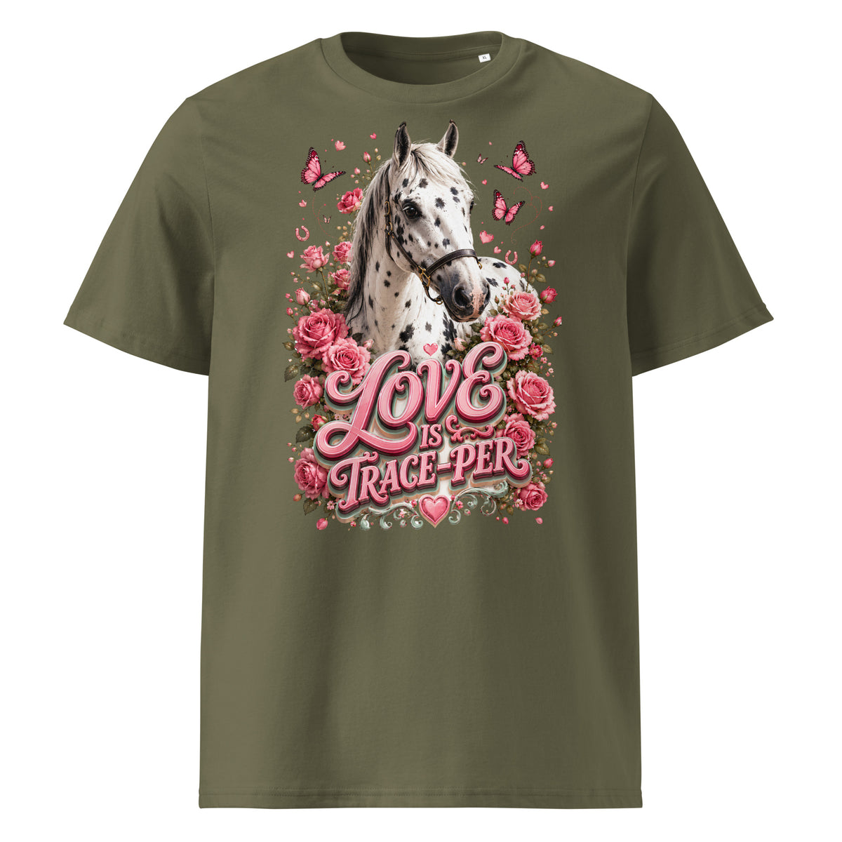 Horse Lovers: Appaloosa Floral Heart - Organic Cotton Tee by printfluence.net
