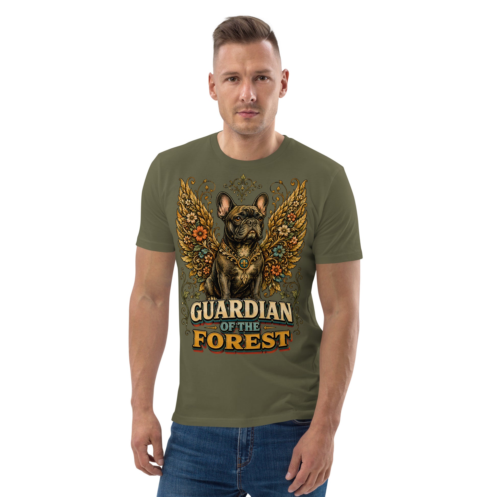 French Bulldog Guardian of the Forest T-Shirt – Premium Organic Cotton Tee for Frenchie Lovers T-15 by printfluence.net