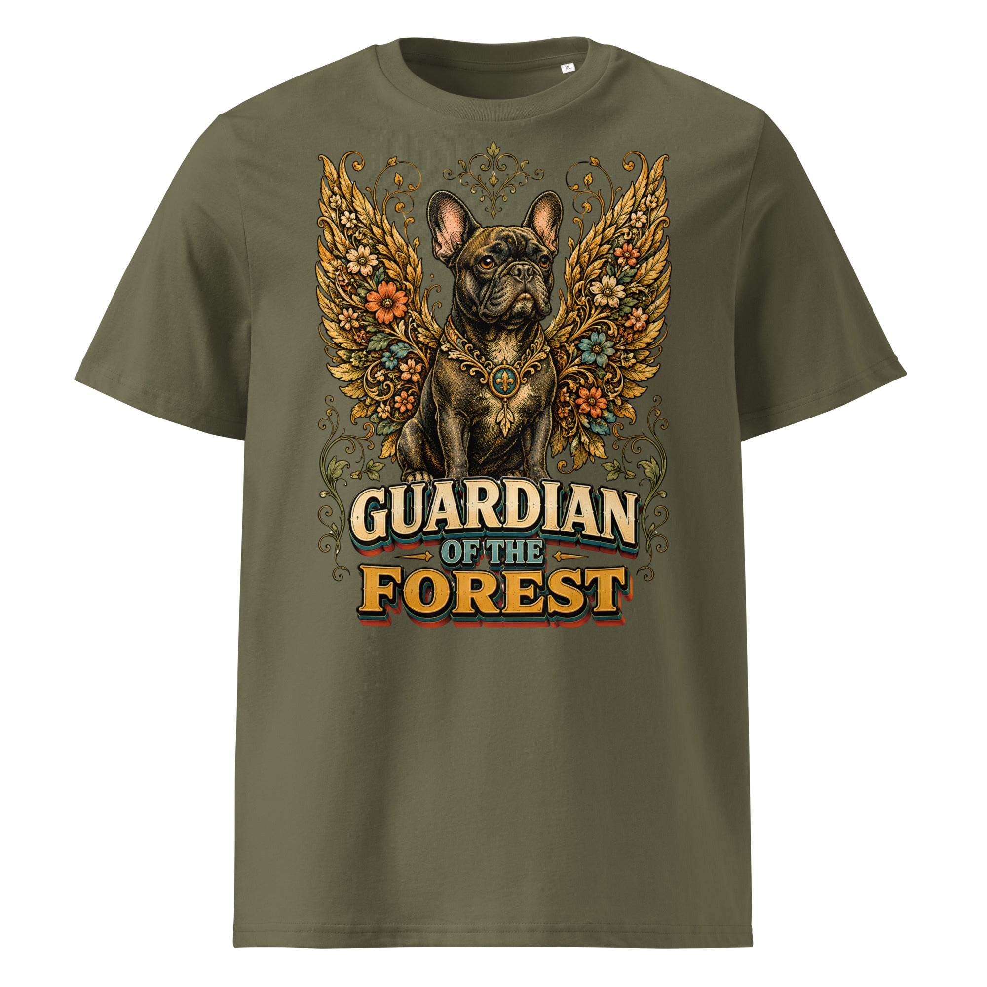 French Bulldog Guardian of the Forest T-Shirt – Premium Organic Cotton Tee for Frenchie Lovers T-15 by printfluence.net