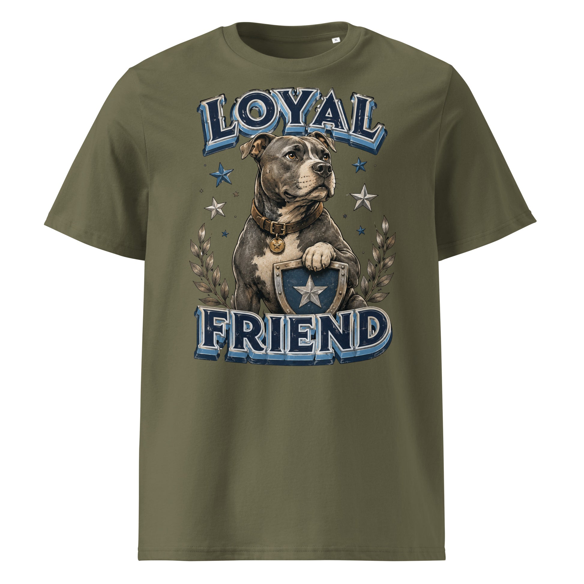 Pitbull Lovers | Unisex Organic Cotton T-Shirt - Loyal Friend by printfluence.net