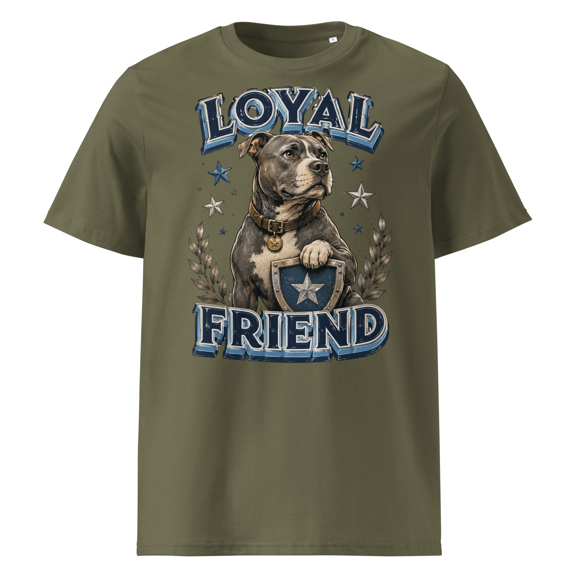 Pitbull Lovers | Unisex Organic Cotton T-Shirt - Loyal Friend by printfluence.net