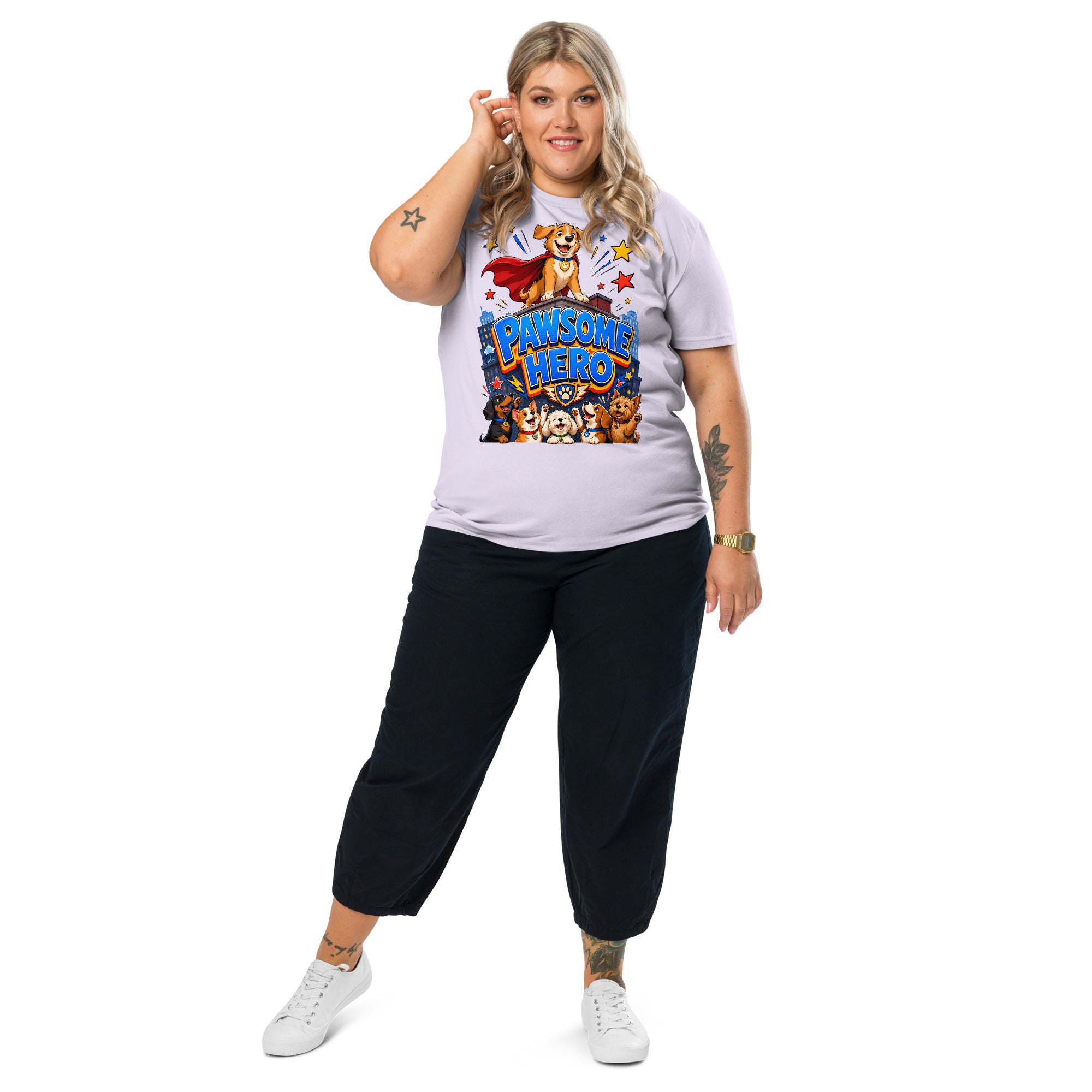 Elite Pawsome Hero - Premium Luxury Organic Cotton Dog Lovers T-Shirt by printfluence.net