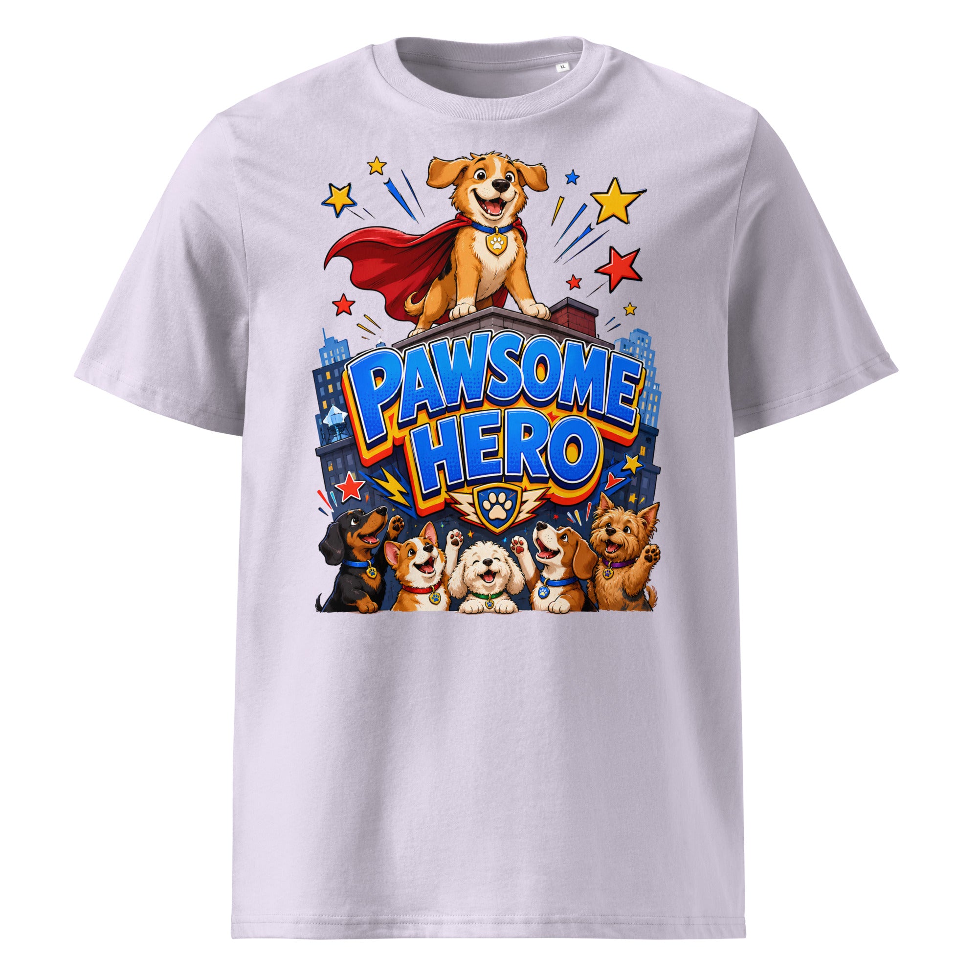 Elite Pawsome Hero - Premium Luxury Organic Cotton Dog Lovers T-Shirt by printfluence.net