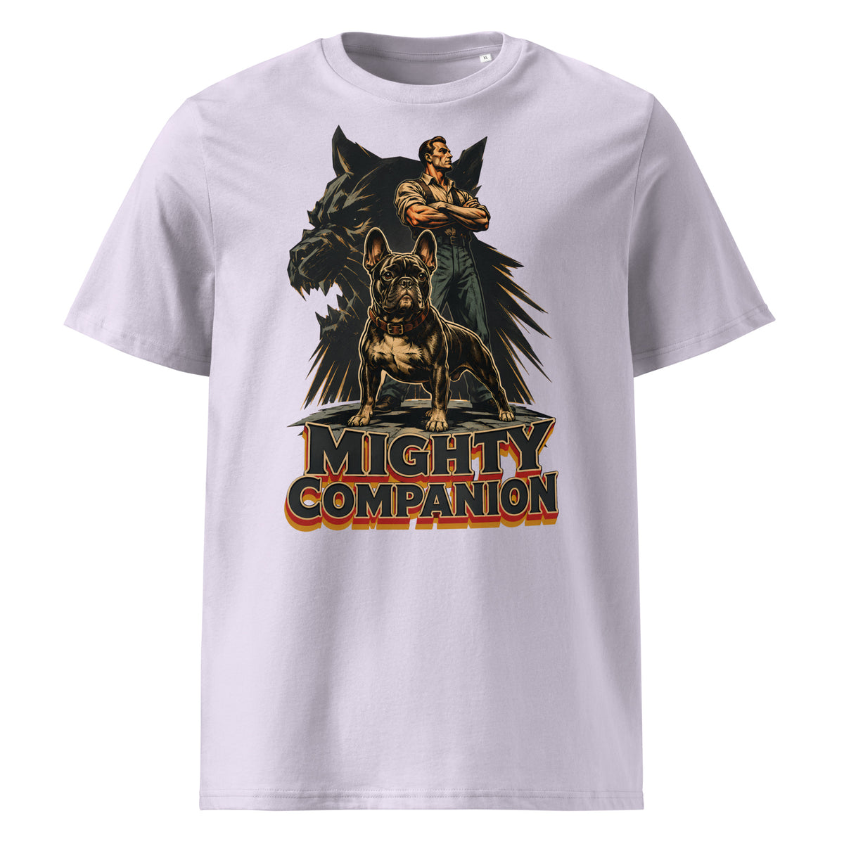 Mighty Companion Frenchie Tee - Organic French Bulldog Lovers T-Shirt T-15 by printfluence.net
