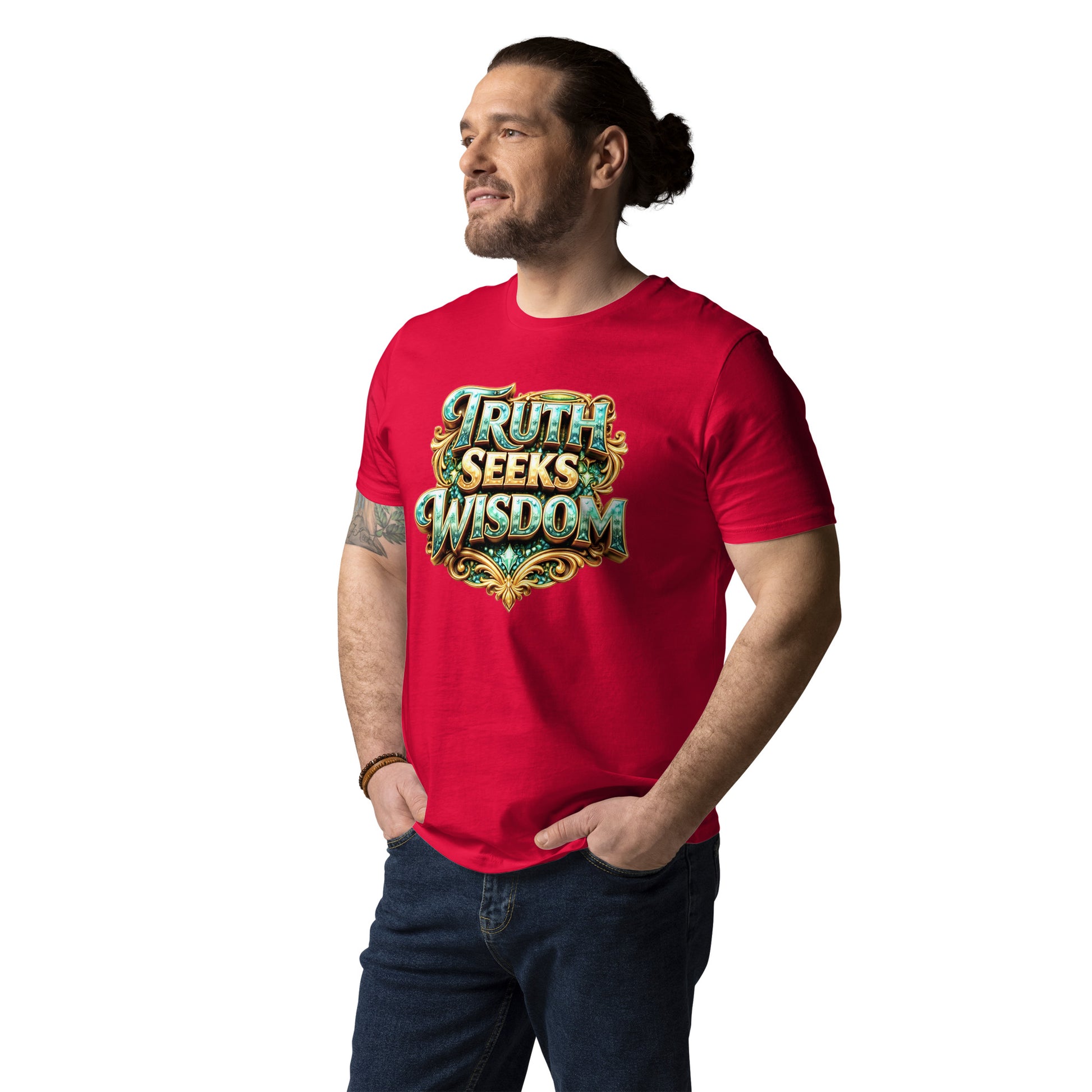 Unisex organic cotton t-shirt - Truth Seeks Wisdom Organic Tee – Unisex Philosophy Cotton T-Shirt by printfluence.net