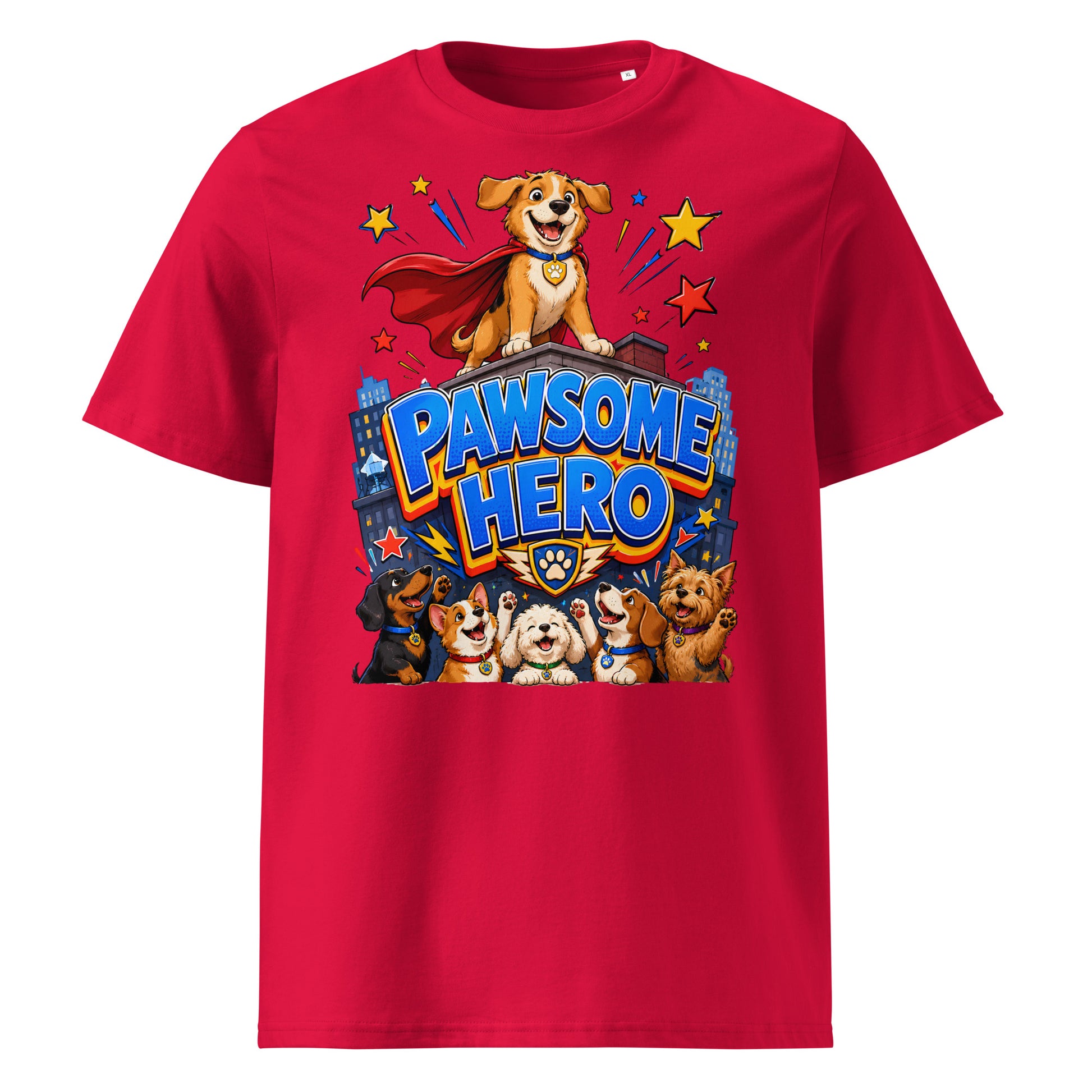 Elite Pawsome Hero - Premium Luxury Organic Cotton Dog Lovers T-Shirt by printfluence.net