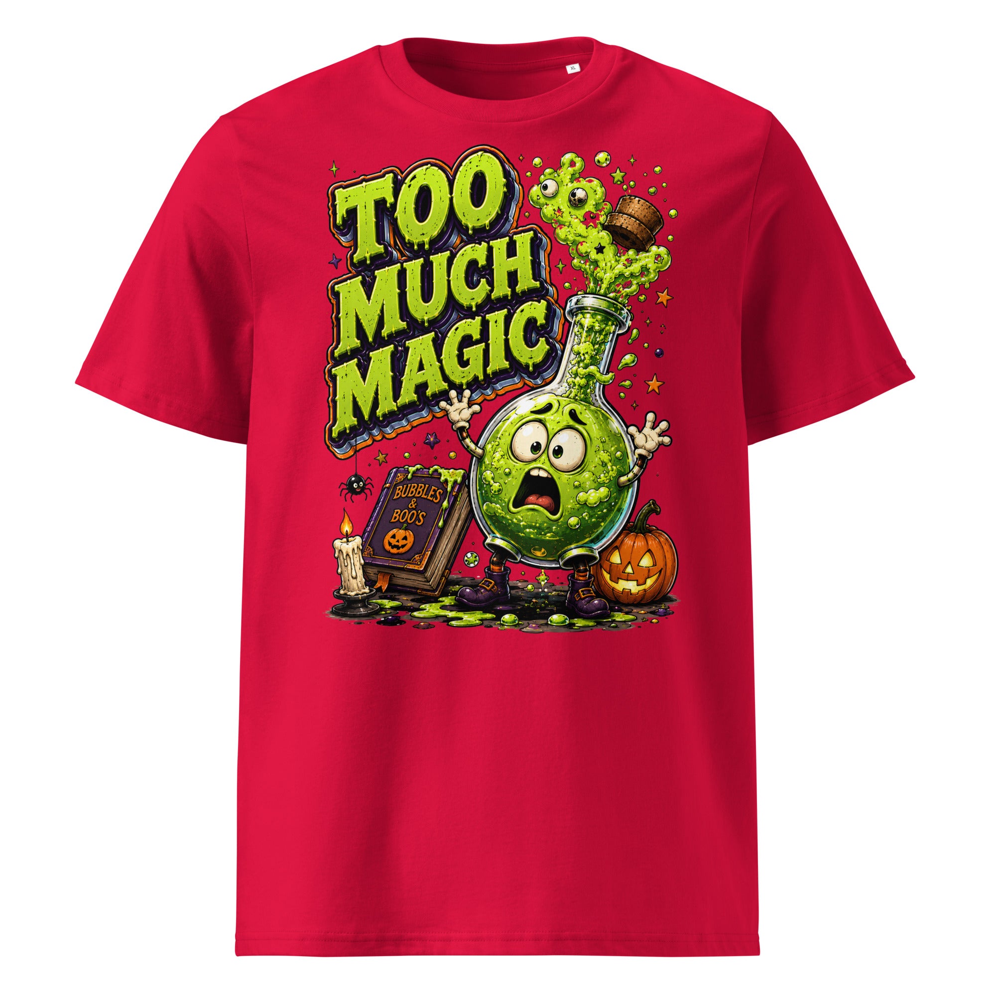 Too Much Magic Horror Mystery Unisex Organic Cotton Tee by printfluence.net