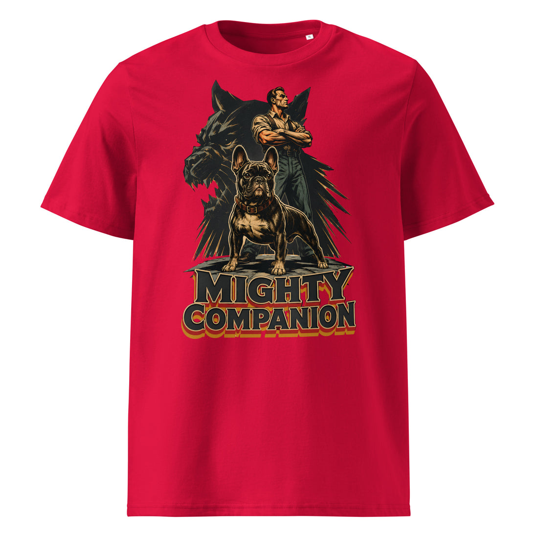 Mighty Companion Frenchie Tee - Organic French Bulldog Lovers T-Shirt T-15 by printfluence.net