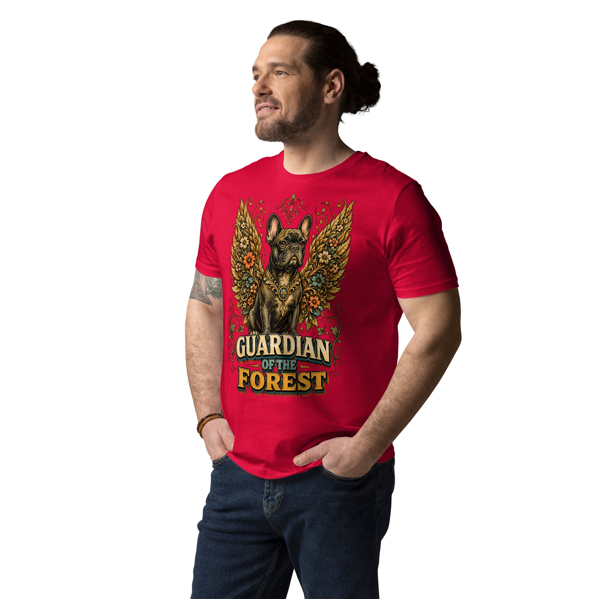 French Bulldog Guardian of the Forest T-Shirt – Premium Organic Cotton Tee for Frenchie Lovers T-15 by printfluence.net