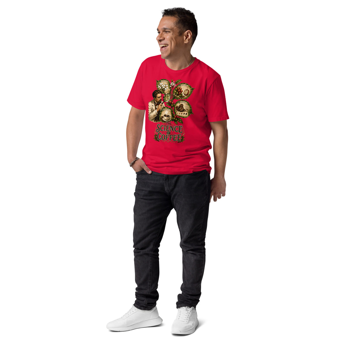 Coffee Lovers Unisex Organic Cotton T-shirt The Science of Coffee – Educational Botanical Graphic Tee by printfluence.net