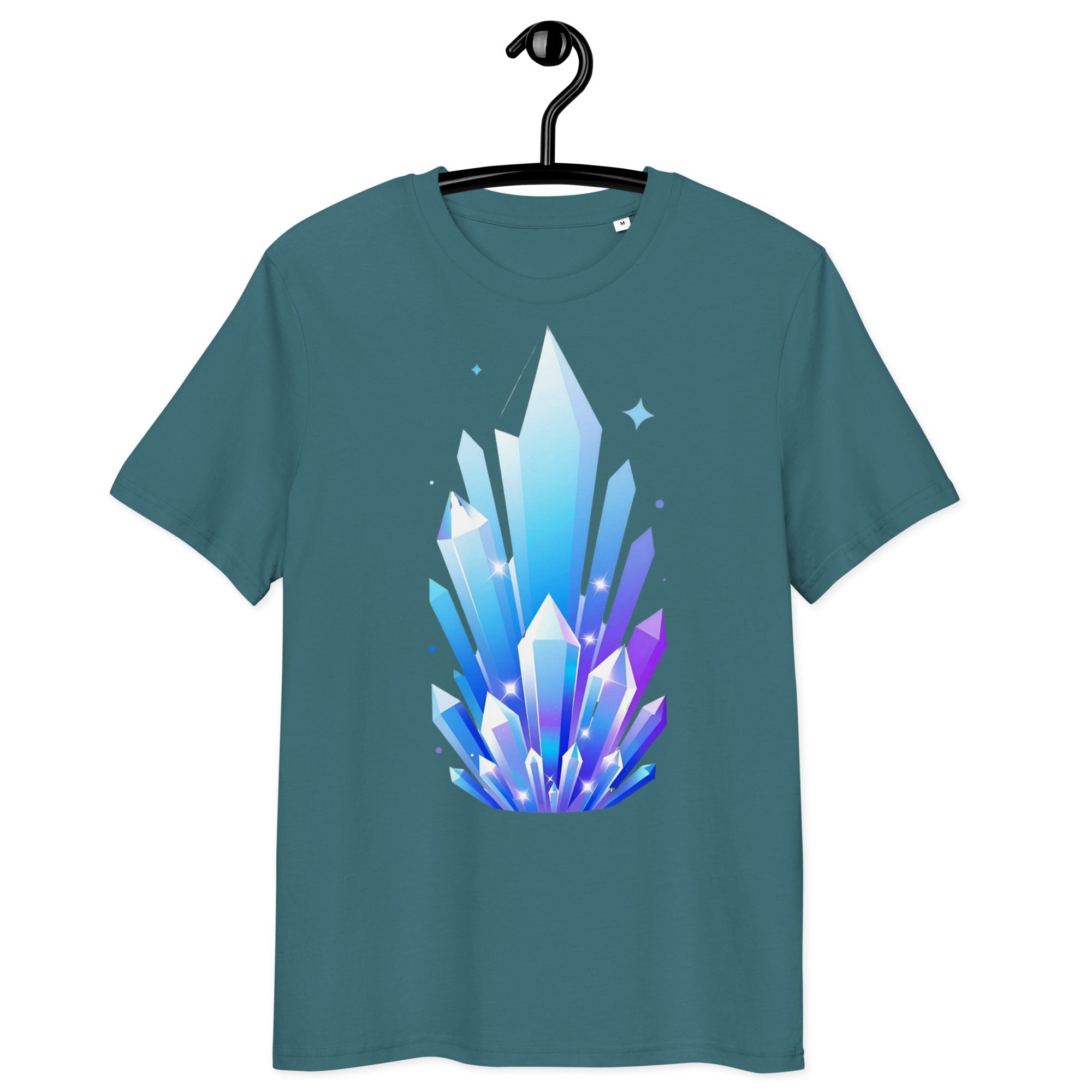 Unisex organic cotton t-shirt - Crystal Pillars Unisex Organic T-Shirt – Shiny Rising Crystals Graphic Tee by printfluence.net