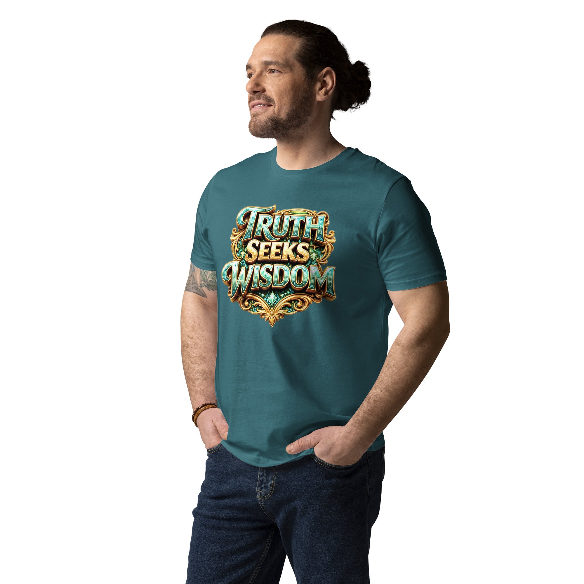 Unisex organic cotton t-shirt - Truth Seeks Wisdom Organic Tee – Unisex Philosophy Cotton T-Shirt by printfluence.net