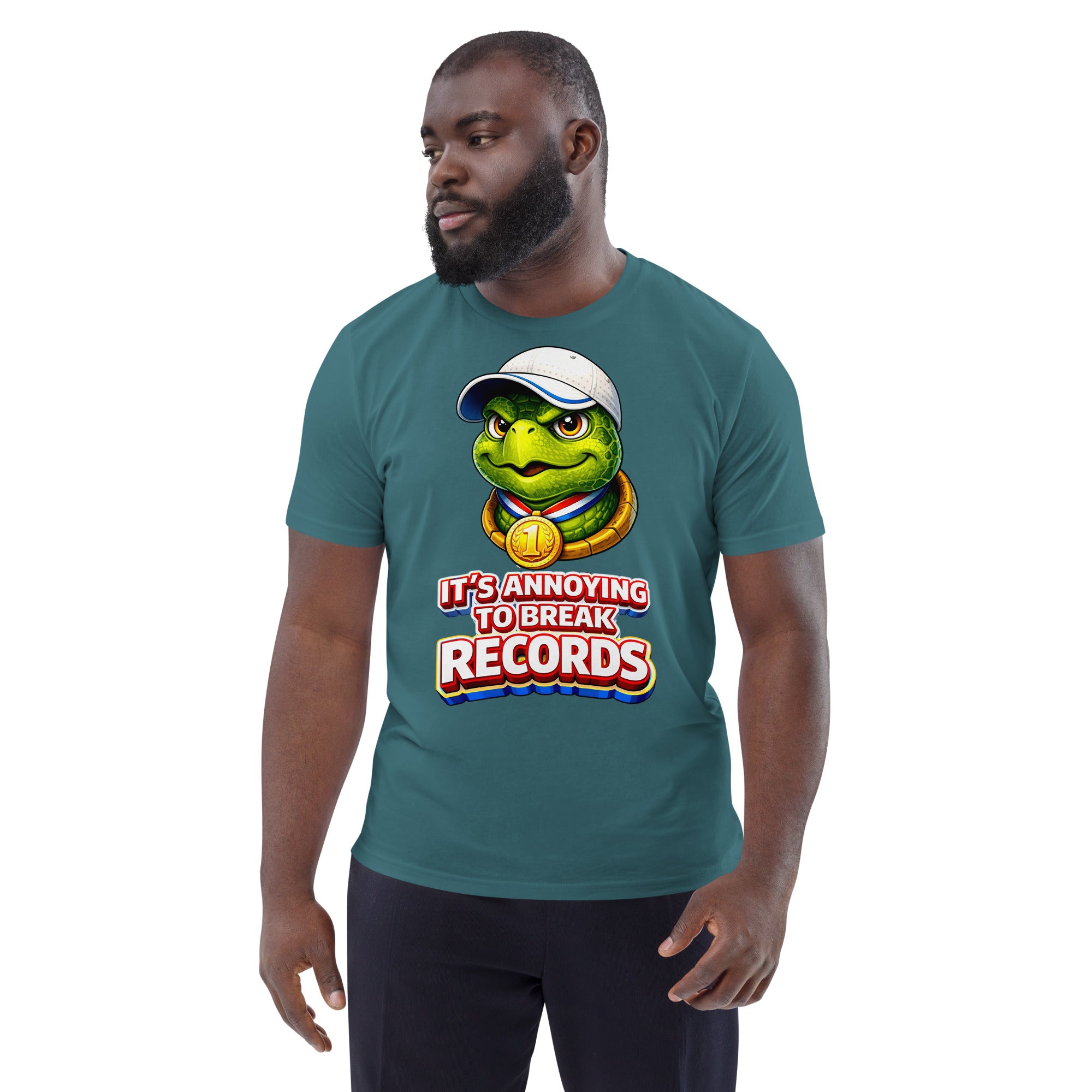 Unisex organic cotton t-shirt - "Annoying Success" Champion Turtle T-Shirt – Funny Sarcastic Winner Graphic Tee by printfluence.net