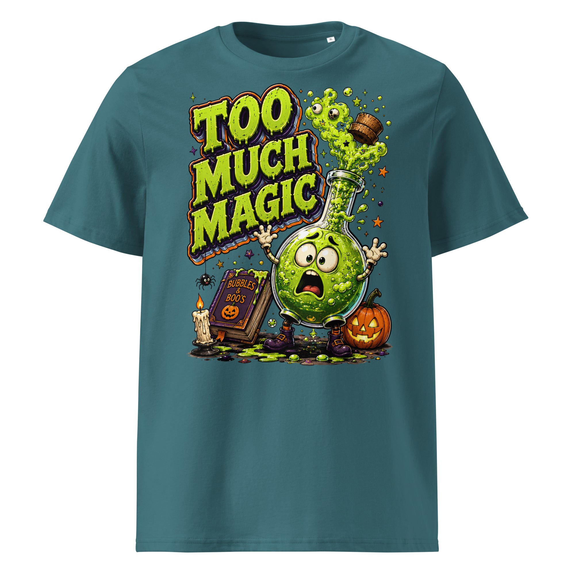 Too Much Magic Horror Mystery Unisex Organic Cotton Tee by printfluence.net