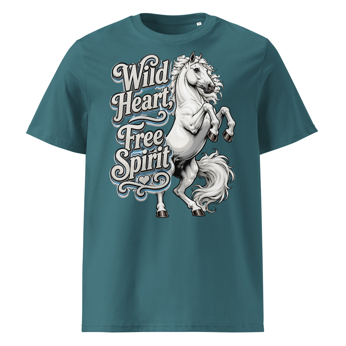 Wild Heart Free Spirit Rearing Horse Organic Tee – Ultimate Horse Lovers Edition by printfluence.net