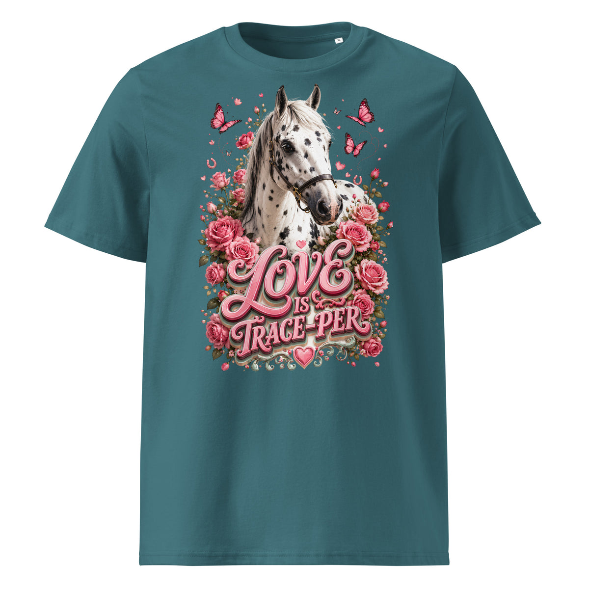 Horse Lovers: Appaloosa Floral Heart - Organic Cotton Tee by printfluence.net