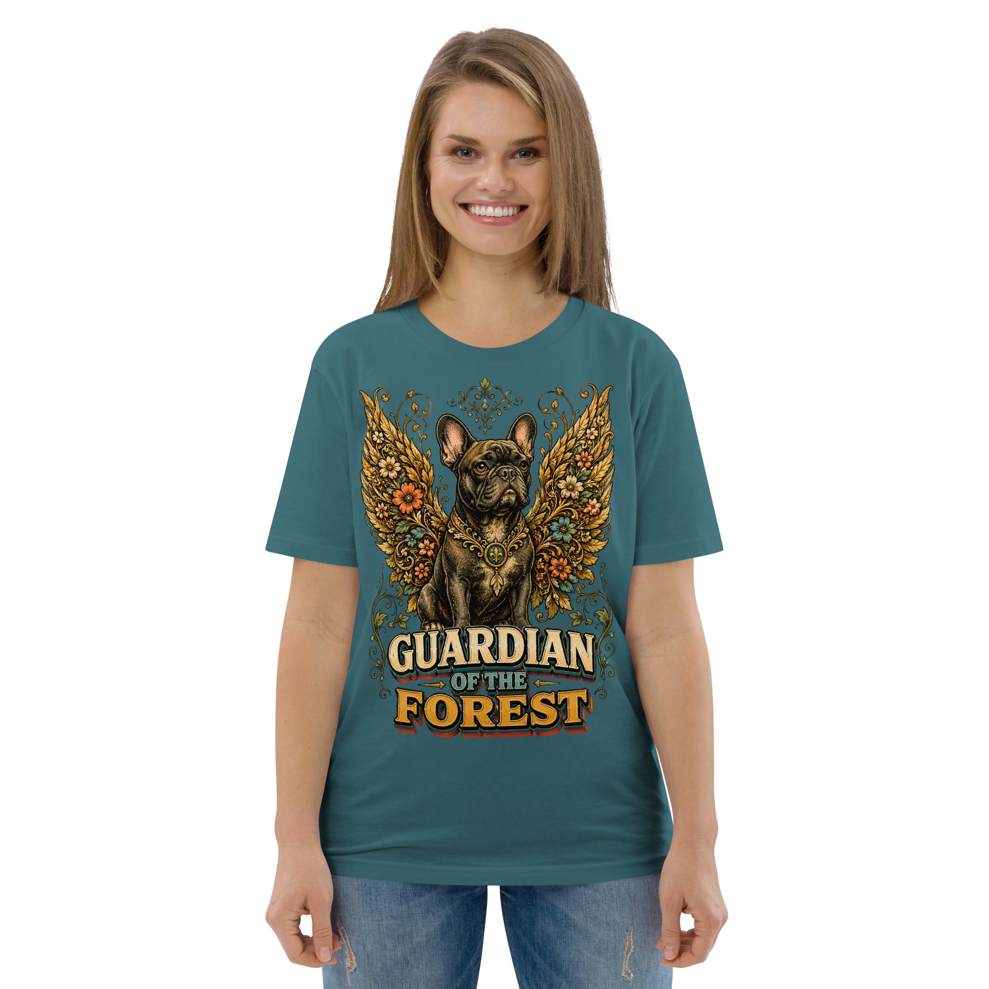 French Bulldog Guardian of the Forest T-Shirt – Premium Organic Cotton Tee for Frenchie Lovers T-15 by printfluence.net