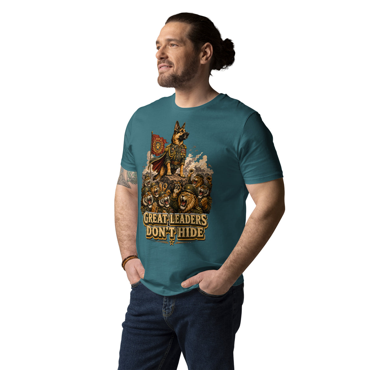 Great Leaders Don't Hide Graphic Organic T-Shirt | Creator 2.0 Unisex Eco Tee T-15 by printfluence.net