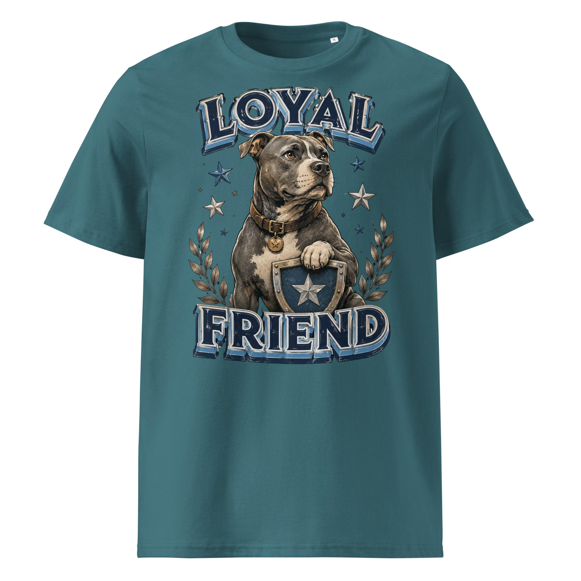 Pitbull Lovers | Unisex Organic Cotton T-Shirt - Loyal Friend by printfluence.net