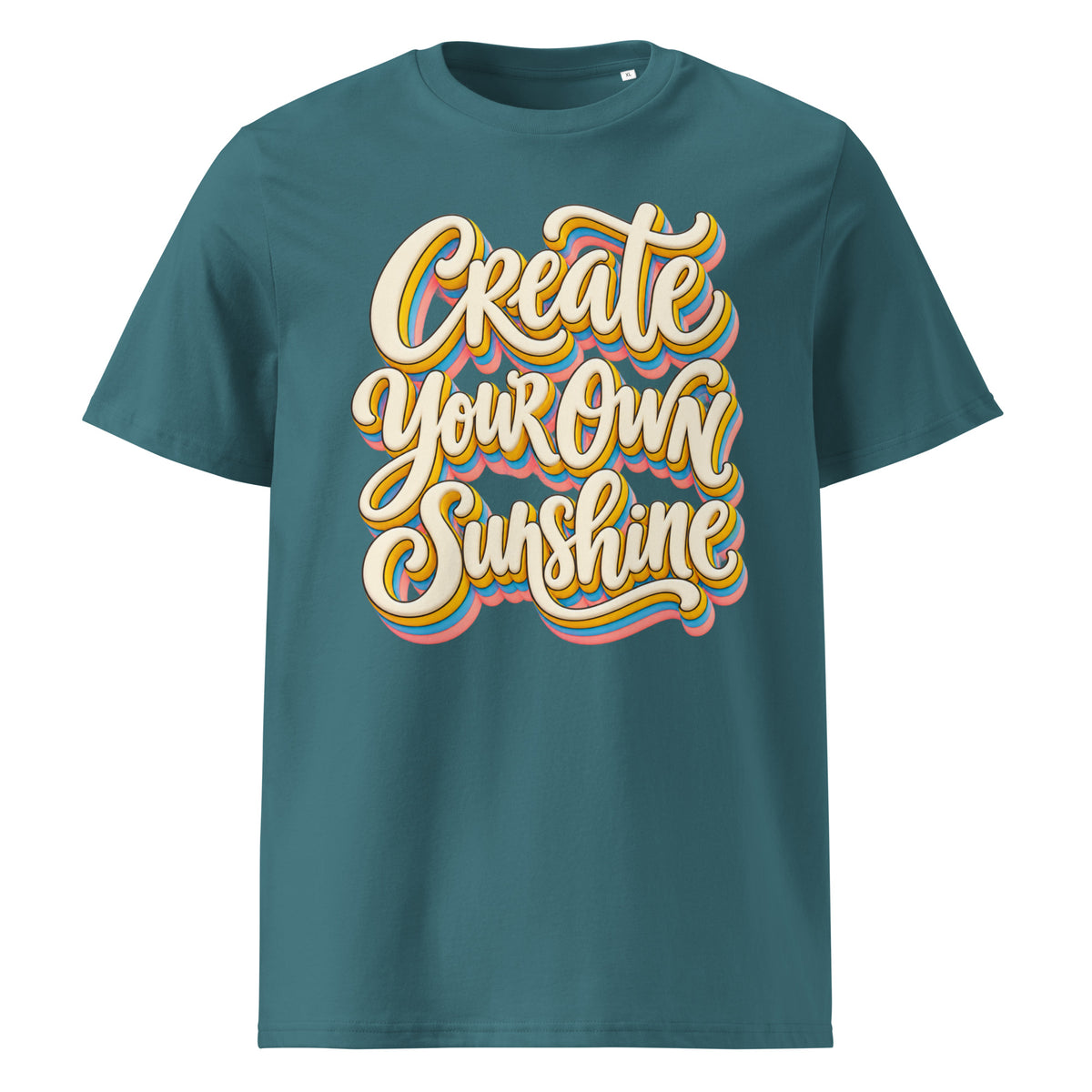 Inspirational Quotes Lovers | Unisex Organic Cotton Creator 2.0 T-Shirt — Create Your Own Sunshine by printfluence