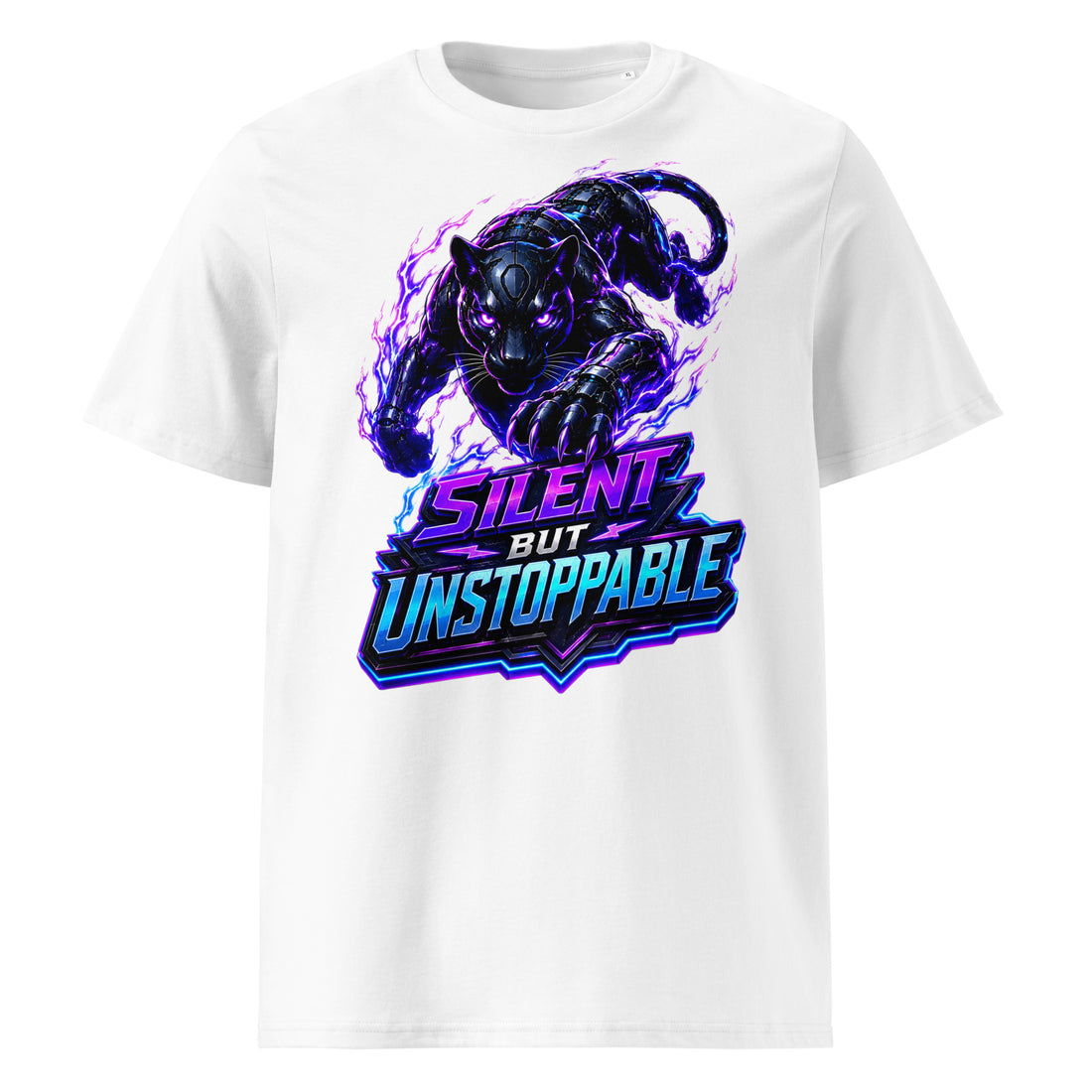 Unisex Organic Cotton Creator 2.0 T-Shirt - Elite Cyber Panther Silent But Unstoppable - Premium Techwear Futuristic Design by printfluence.net