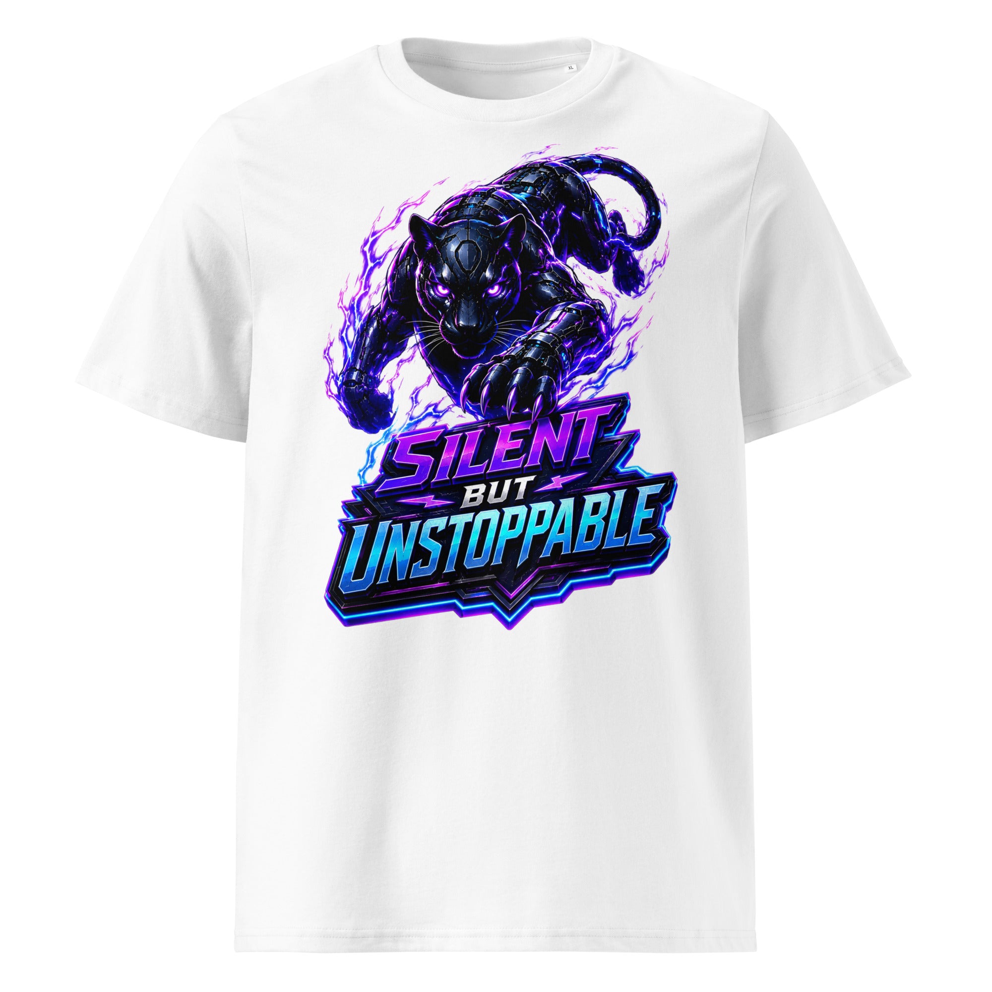 Unisex Organic Cotton Creator 2.0 T-Shirt - Elite Cyber Panther Silent But Unstoppable - Premium Techwear Futuristic Design by printfluence.net