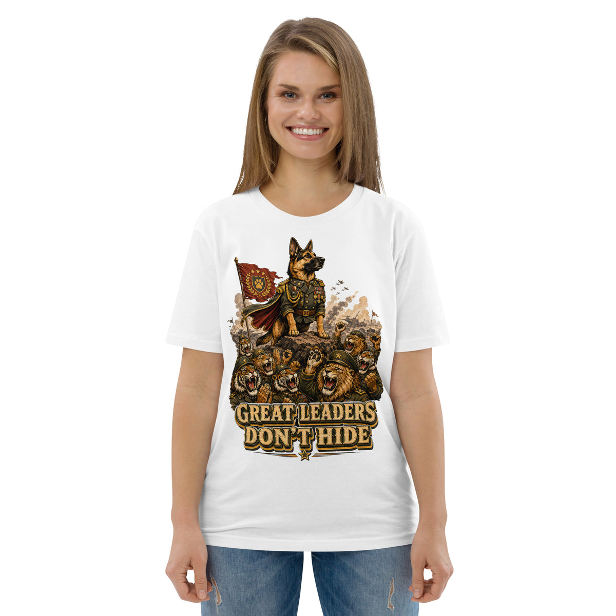 Great Leaders Don't Hide Graphic Organic T-Shirt | Creator 2.0 Unisex Eco Tee T-15 by printfluence.net
