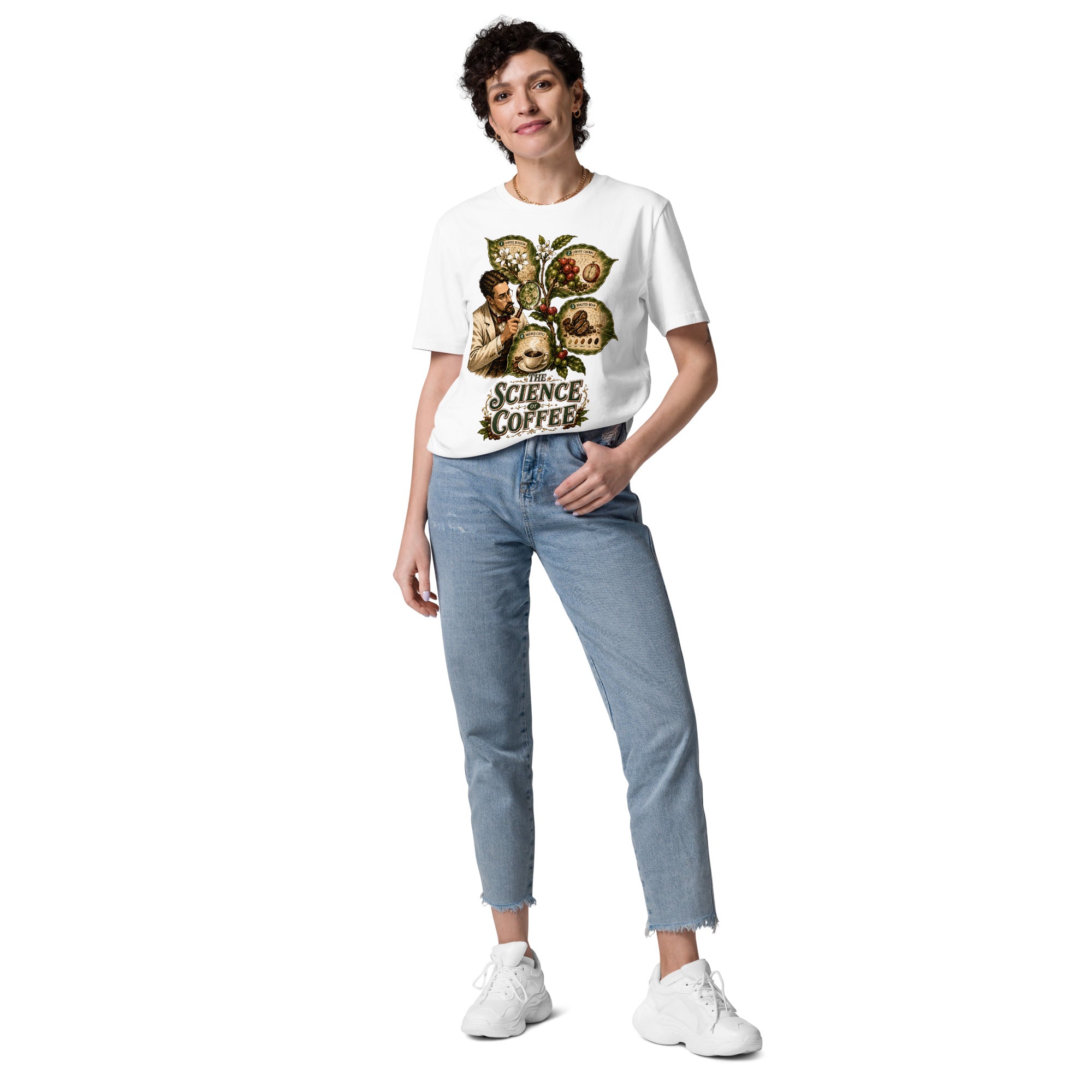 Coffee Lovers Unisex Organic Cotton T-shirt The Science of Coffee – Educational Botanical Graphic Tee by printfluence.net