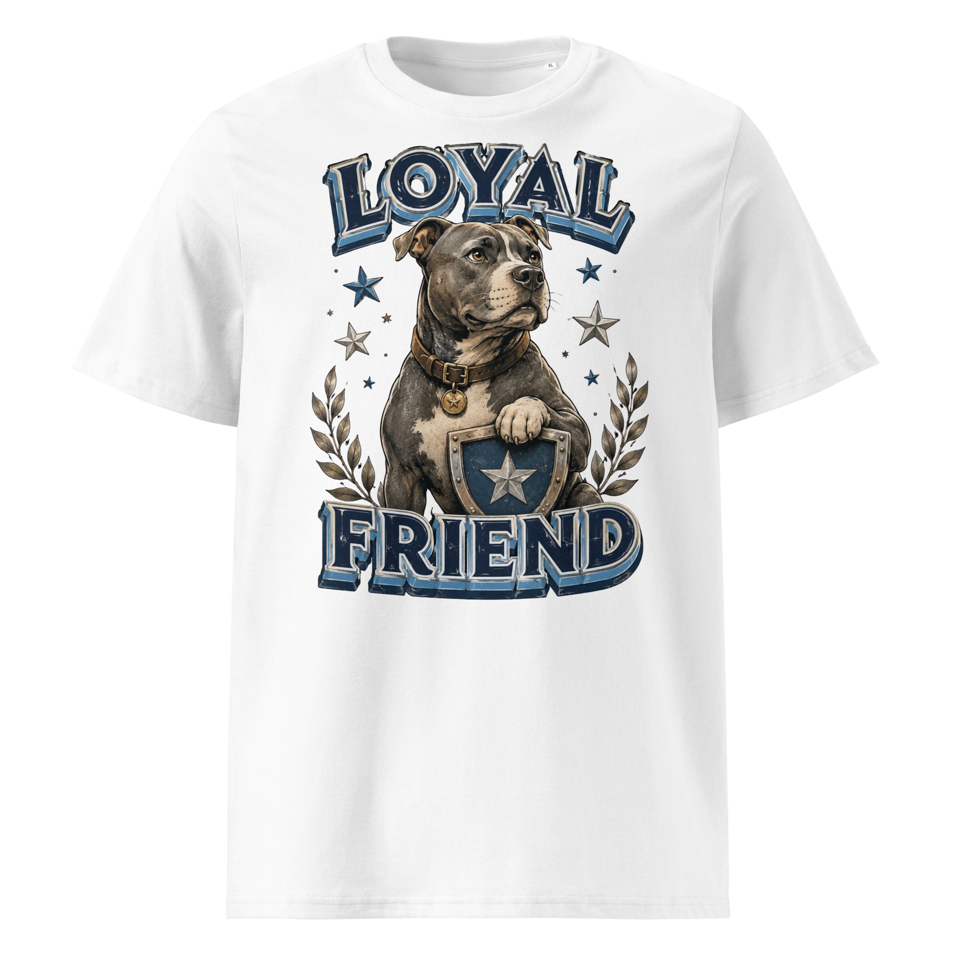 Pitbull Lovers | Unisex Organic Cotton T-Shirt - Loyal Friend by printfluence.net