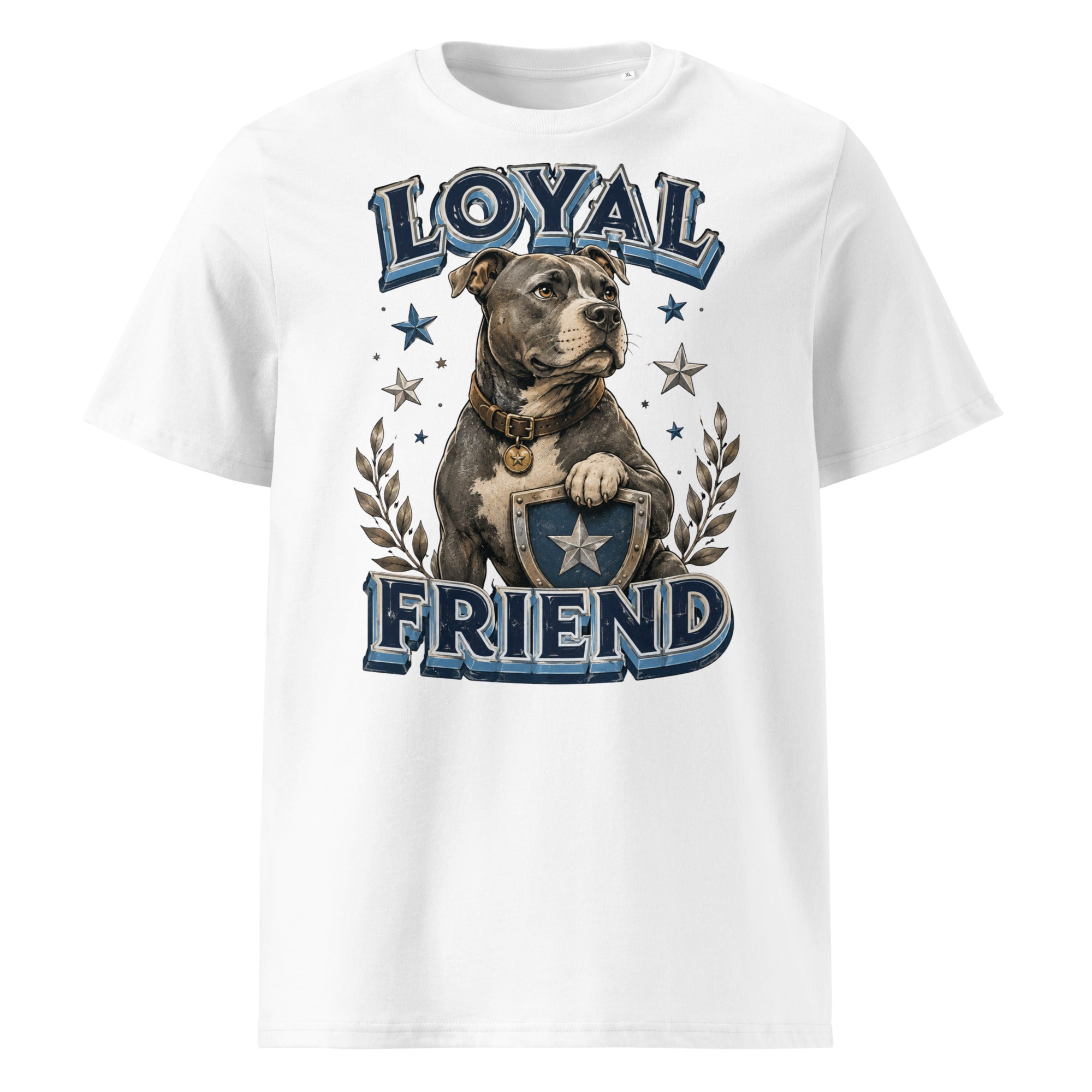 Pitbull Lovers | Unisex Organic Cotton T-Shirt - Loyal Friend by printfluence.net