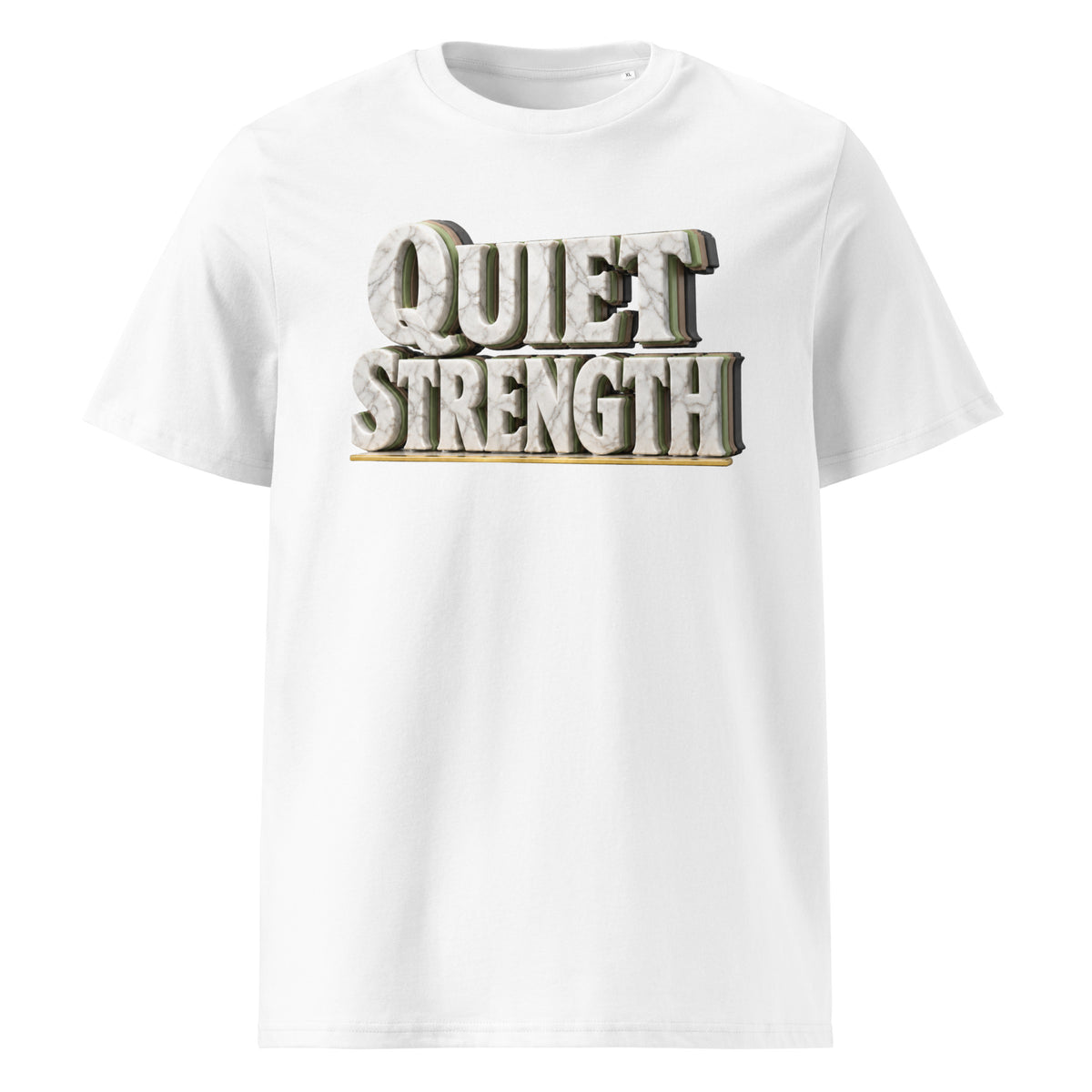 Inspirational Quotes Lovers | Unisex Organic Cotton Creator 2.0 T-Shirt — QUIET STRENGTH by printfluence