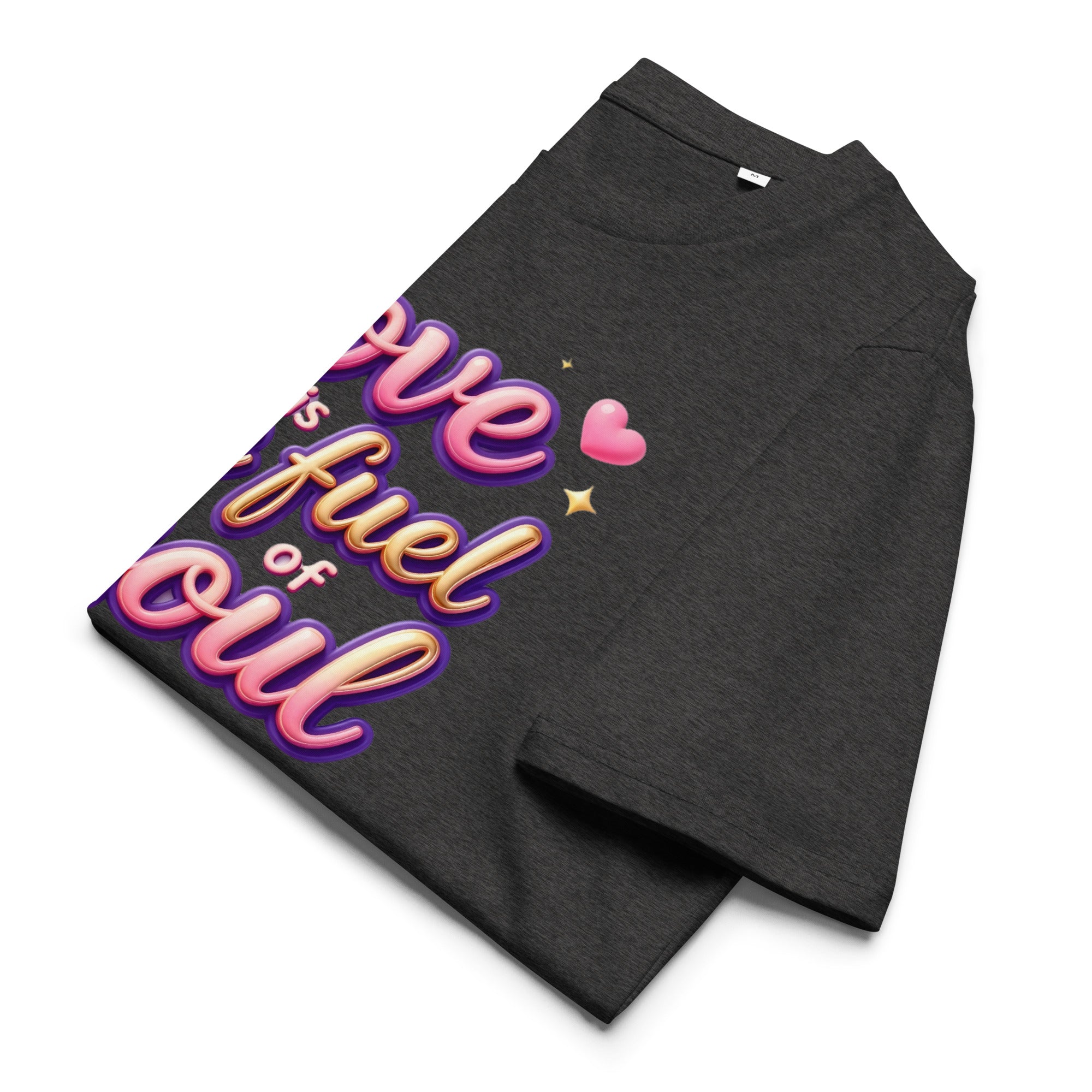 Unisex organic cotton t-shirt - Love Is the Fuel of the Soul – Inspirational Organic Unisex T‑Shirt for Dream‑Chasers by printfluence.net