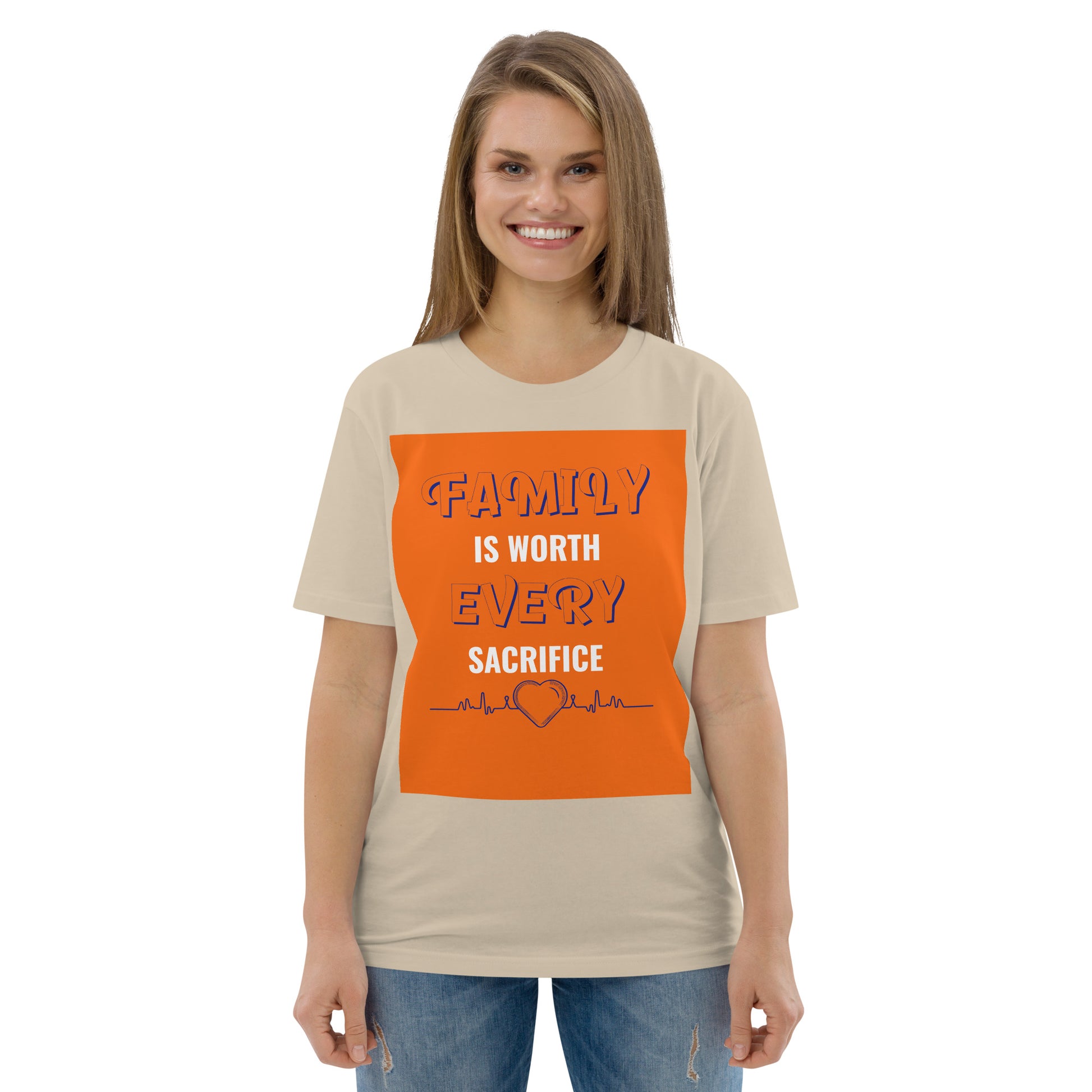 Unisex organic cotton t-shirt - Family First Organic T-Shirt – For Elite Leaders Who Sacrifice for Greatness by printfluence.net