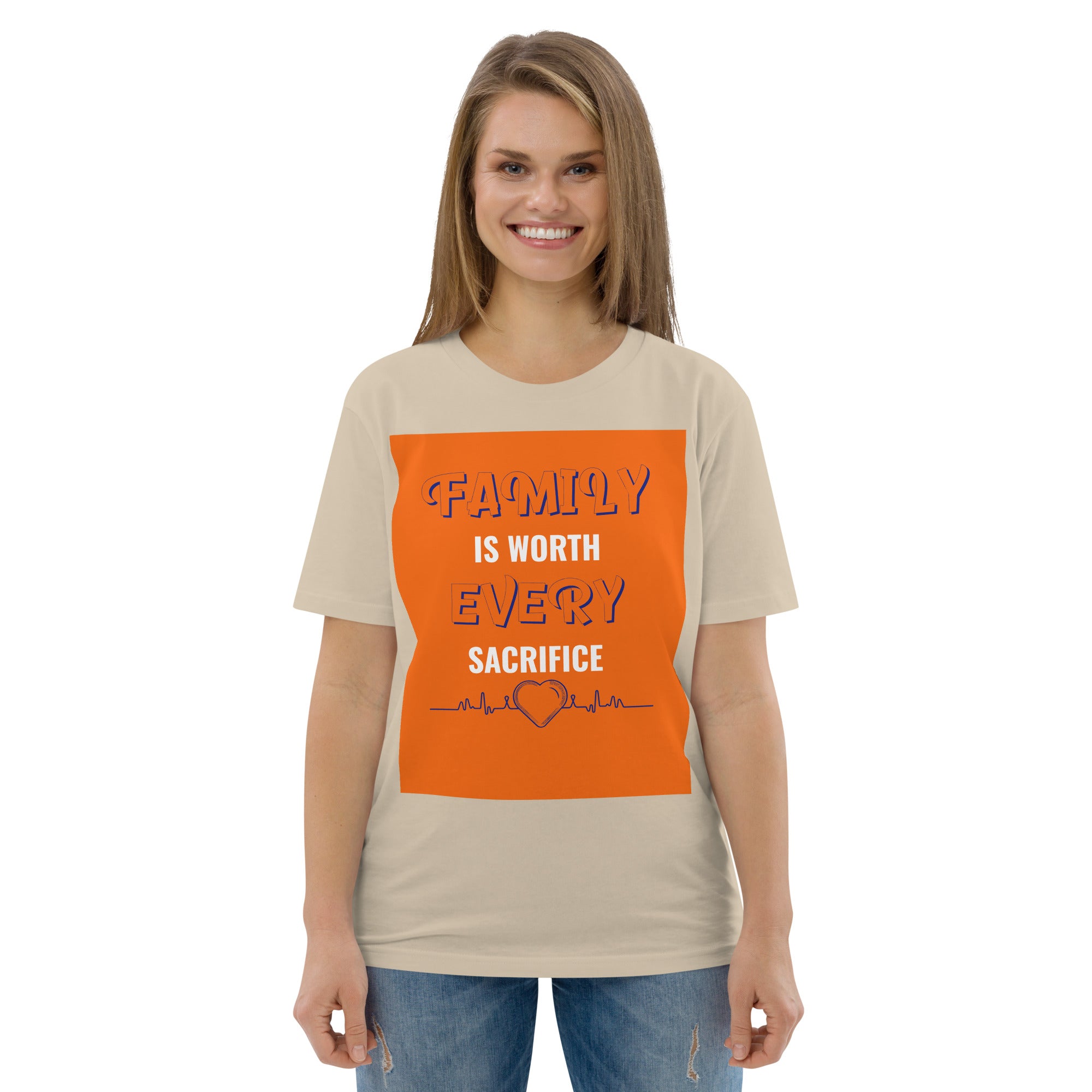Unisex organic cotton t-shirt - Family First Organic T-Shirt – For Elite Leaders Who Sacrifice for Greatness by printfluence.net