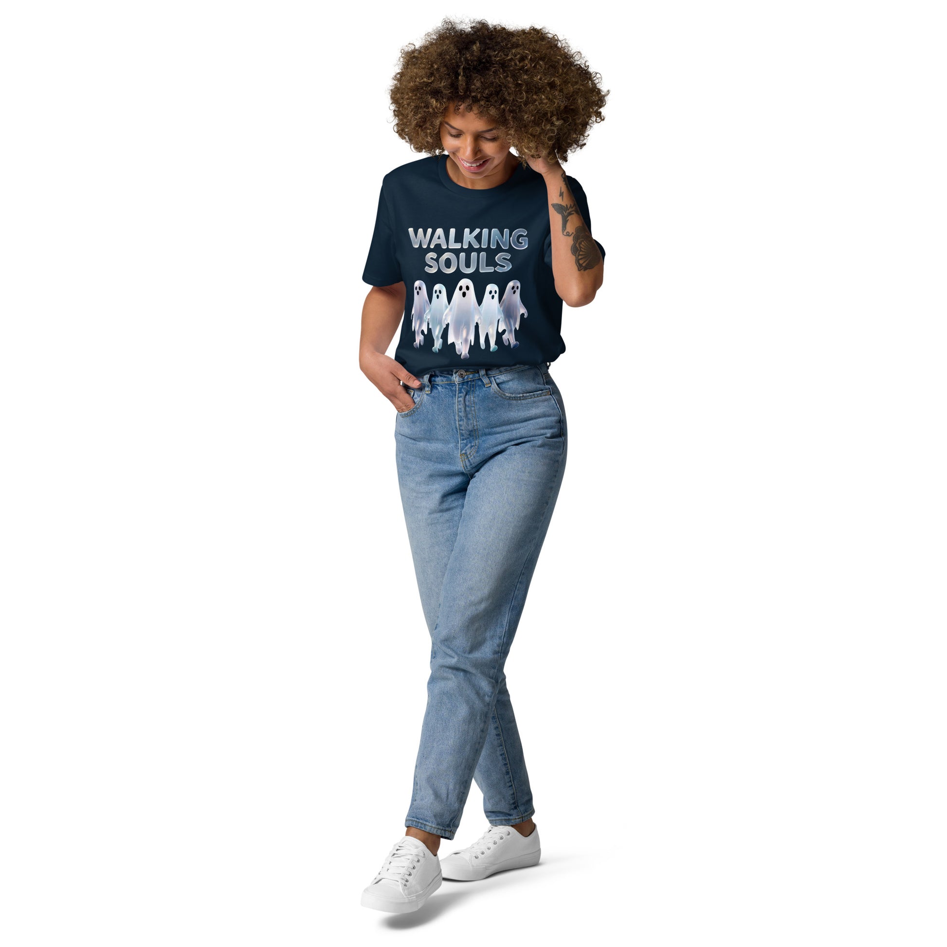 Unisex organic cotton t-shirt - Walking Souls Unisex Organic Cotton T-Shirt – Premium Minimal Artwear for Unique Minds by printfluence.net