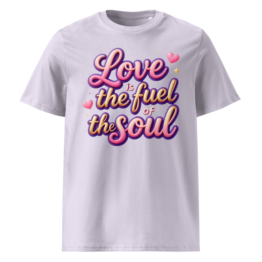 Unisex organic cotton t-shirt - Love Is the Fuel of the Soul – Inspirational Organic Unisex T‑Shirt for Dream‑Chasers by printfluence.net
