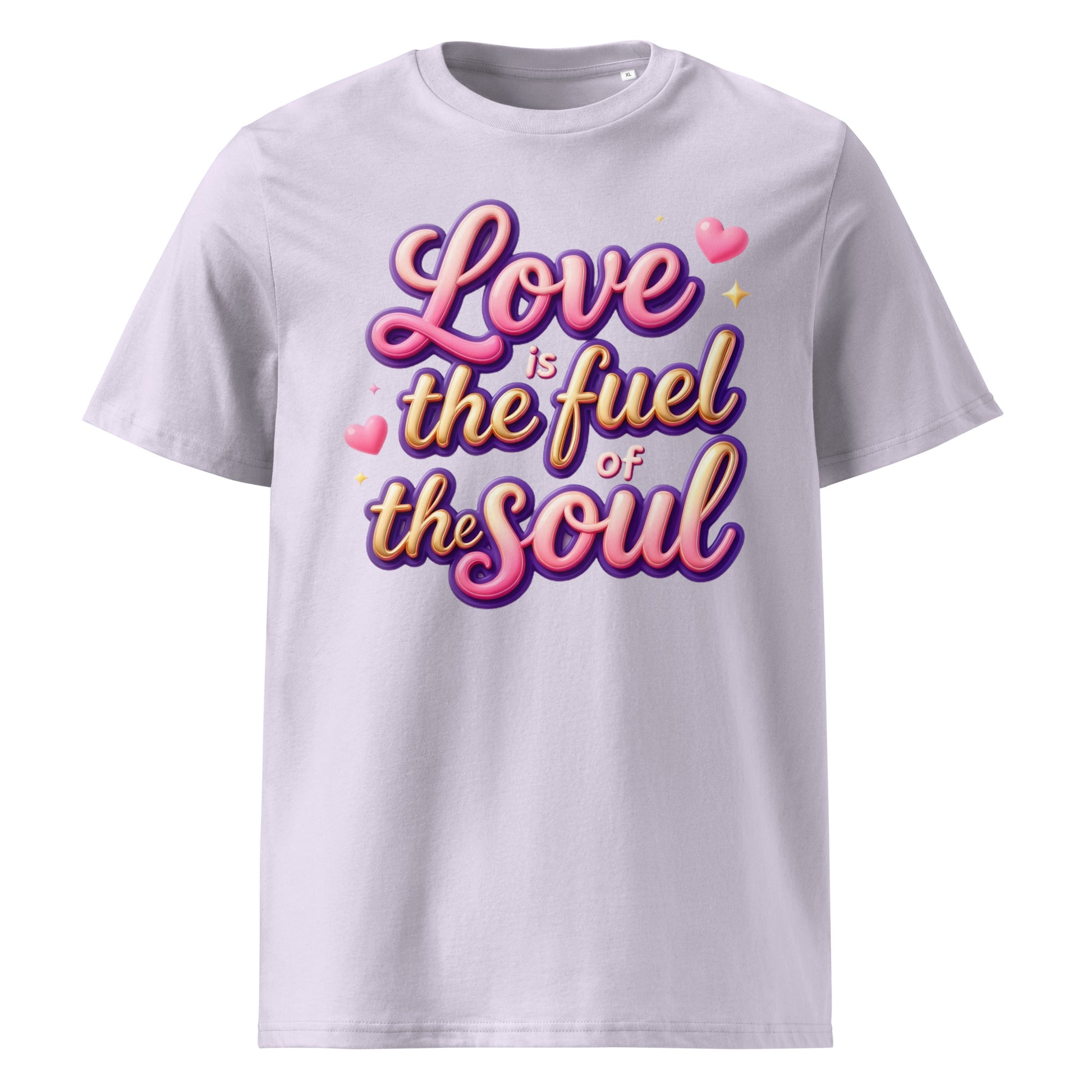 Unisex organic cotton t-shirt - Love Is the Fuel of the Soul – Inspirational Organic Unisex T‑Shirt for Dream‑Chasers by printfluence.net