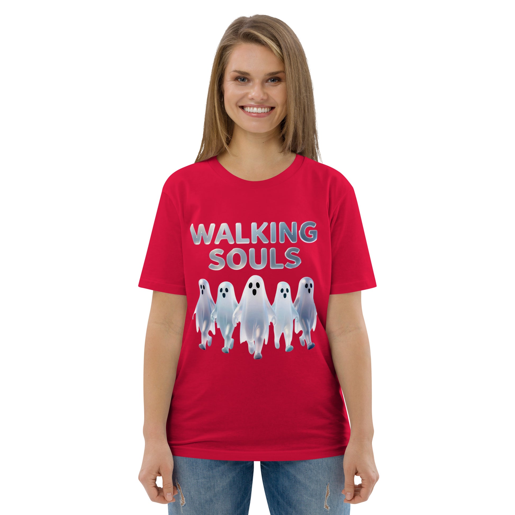 Unisex organic cotton t-shirt - Walking Souls Unisex Organic Cotton T-Shirt – Premium Minimal Artwear for Unique Minds by printfluence.net