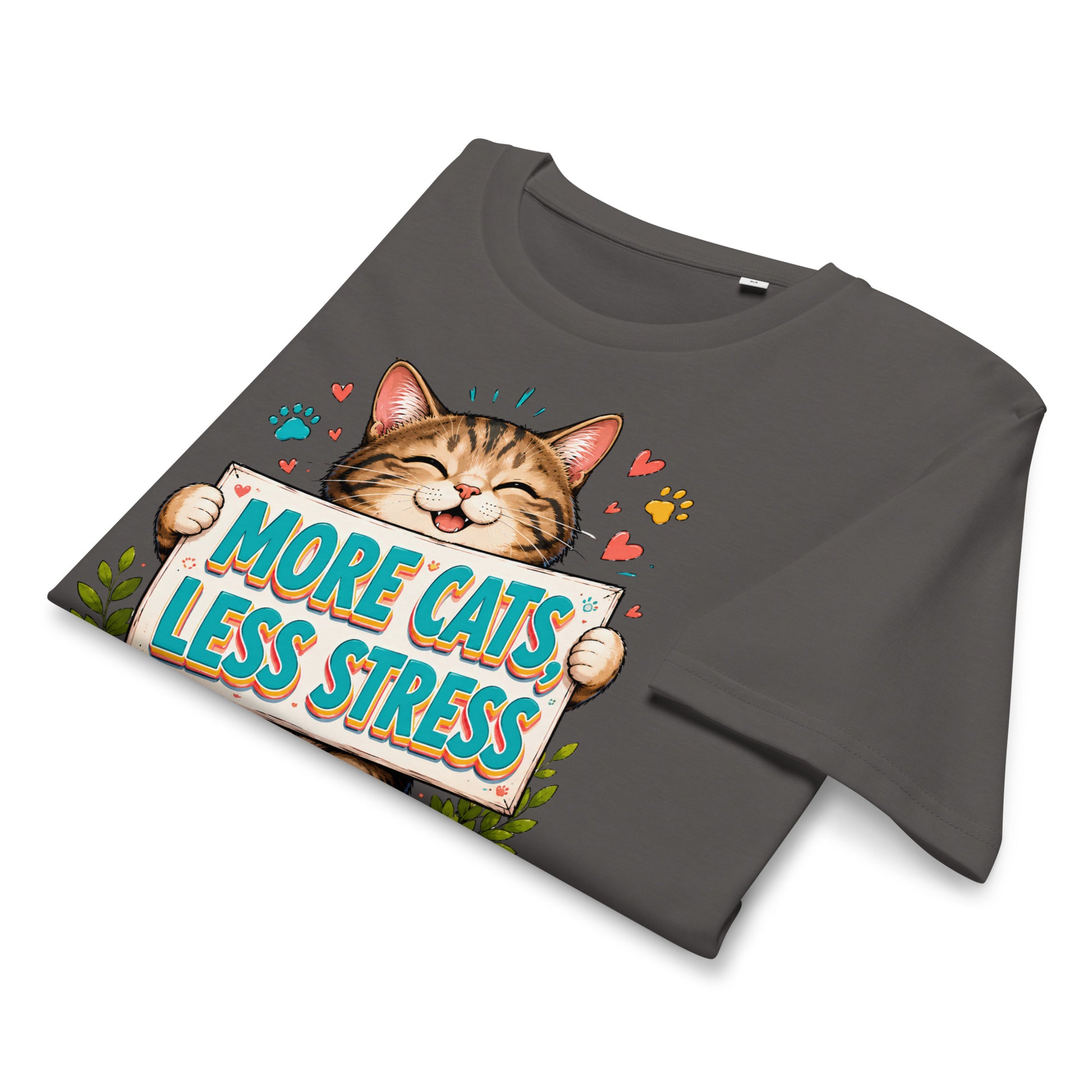 Elite More Cats Less Stress - Premium Luxury T-Shirt for Cat Lovers by printfluence.net