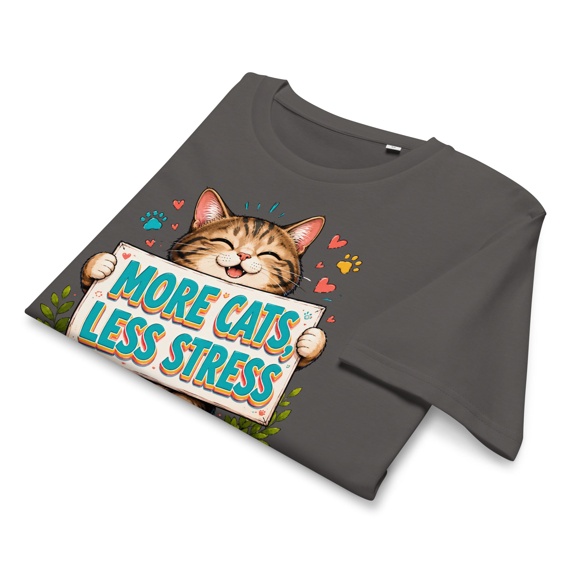 Elite More Cats Less Stress - Premium Luxury T-Shirt for Cat Lovers by printfluence.net