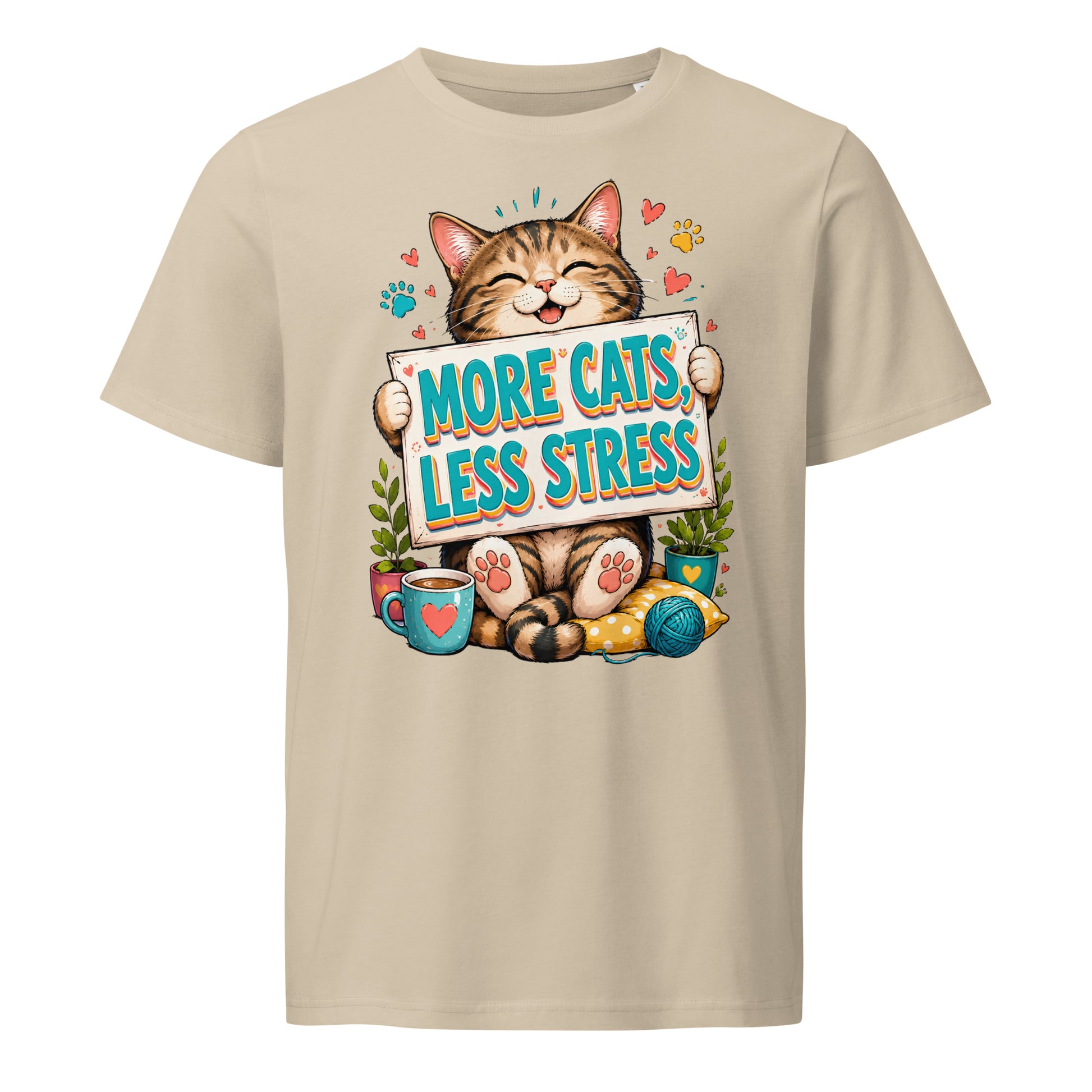 Elite More Cats Less Stress - Premium Luxury T-Shirt for Cat Lovers by printfluence.net