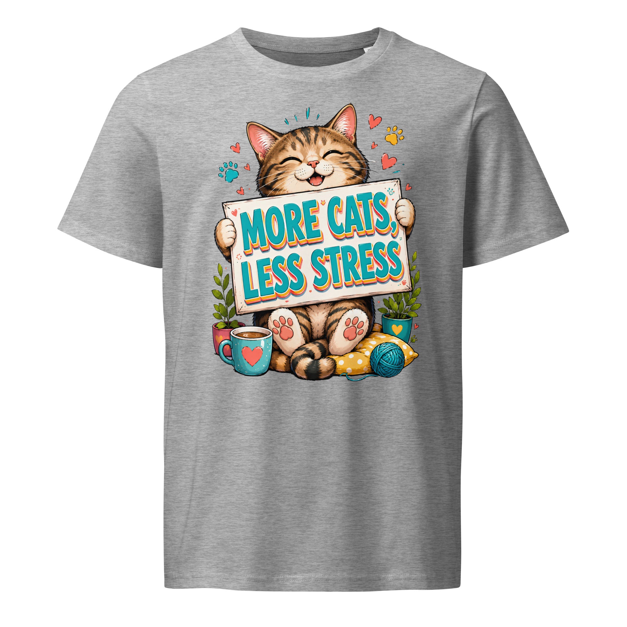 Elite More Cats Less Stress - Premium Luxury T-Shirt for Cat Lovers by printfluence.net