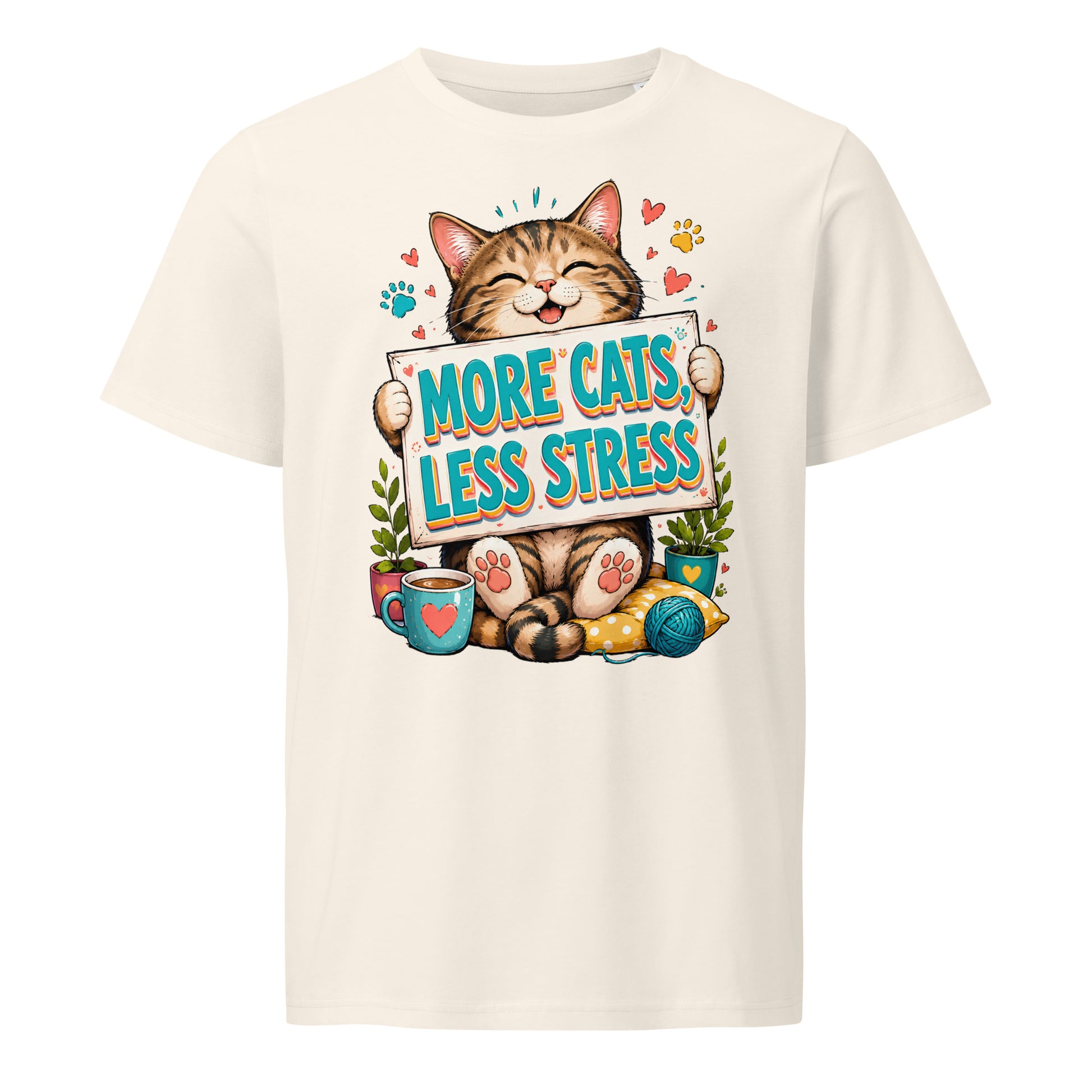 Elite More Cats Less Stress - Premium Luxury T-Shirt for Cat Lovers by printfluence.net