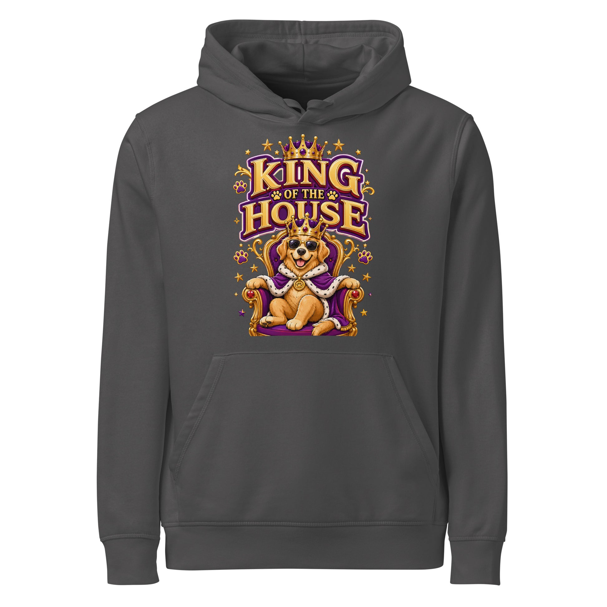 Elite King Of The House - Premium Luxury Golden Retriever Dog Lovers Organic Mid-Weight Hoodie by printfluence.net
